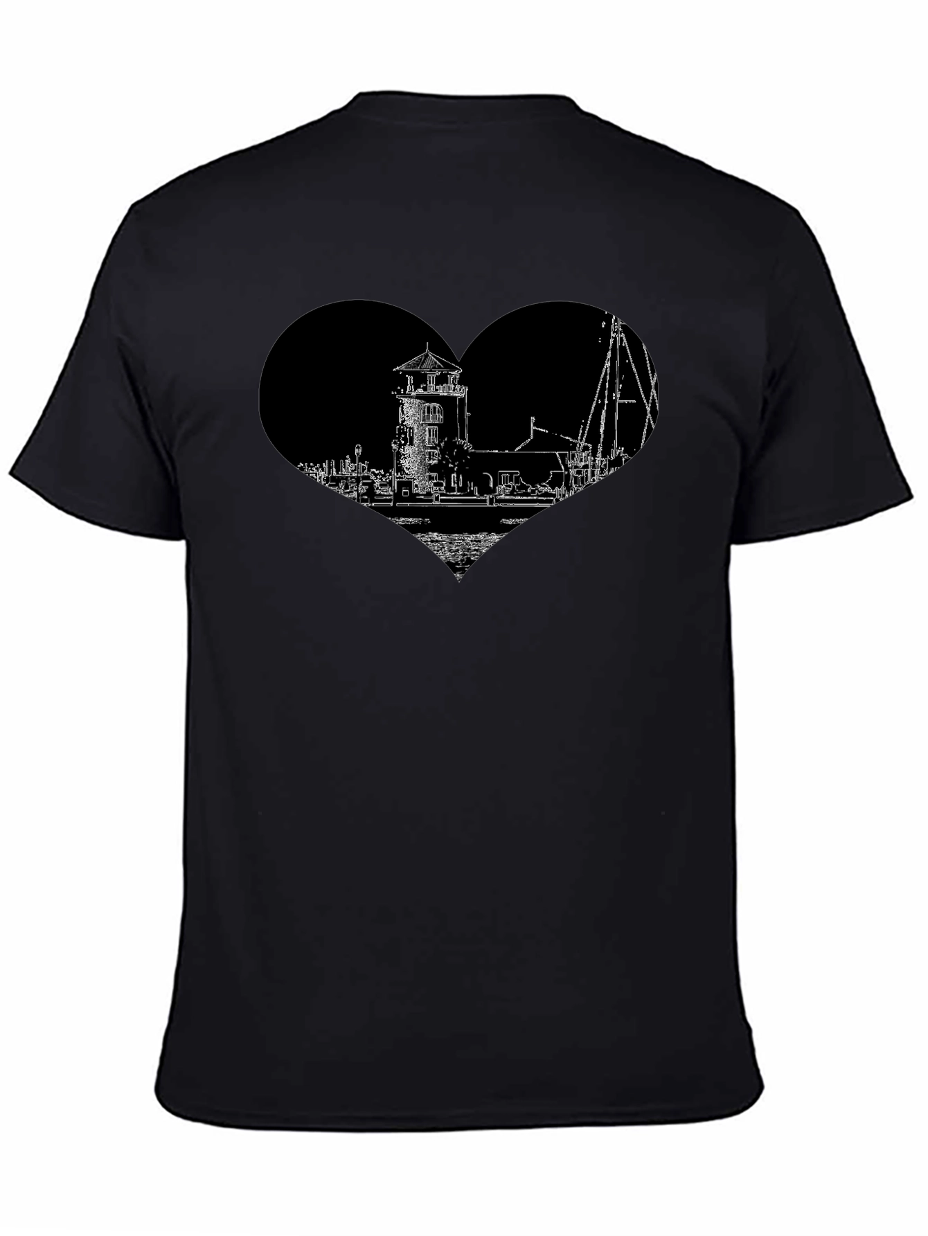 Lighthouse Heart Graphic Tee - Black