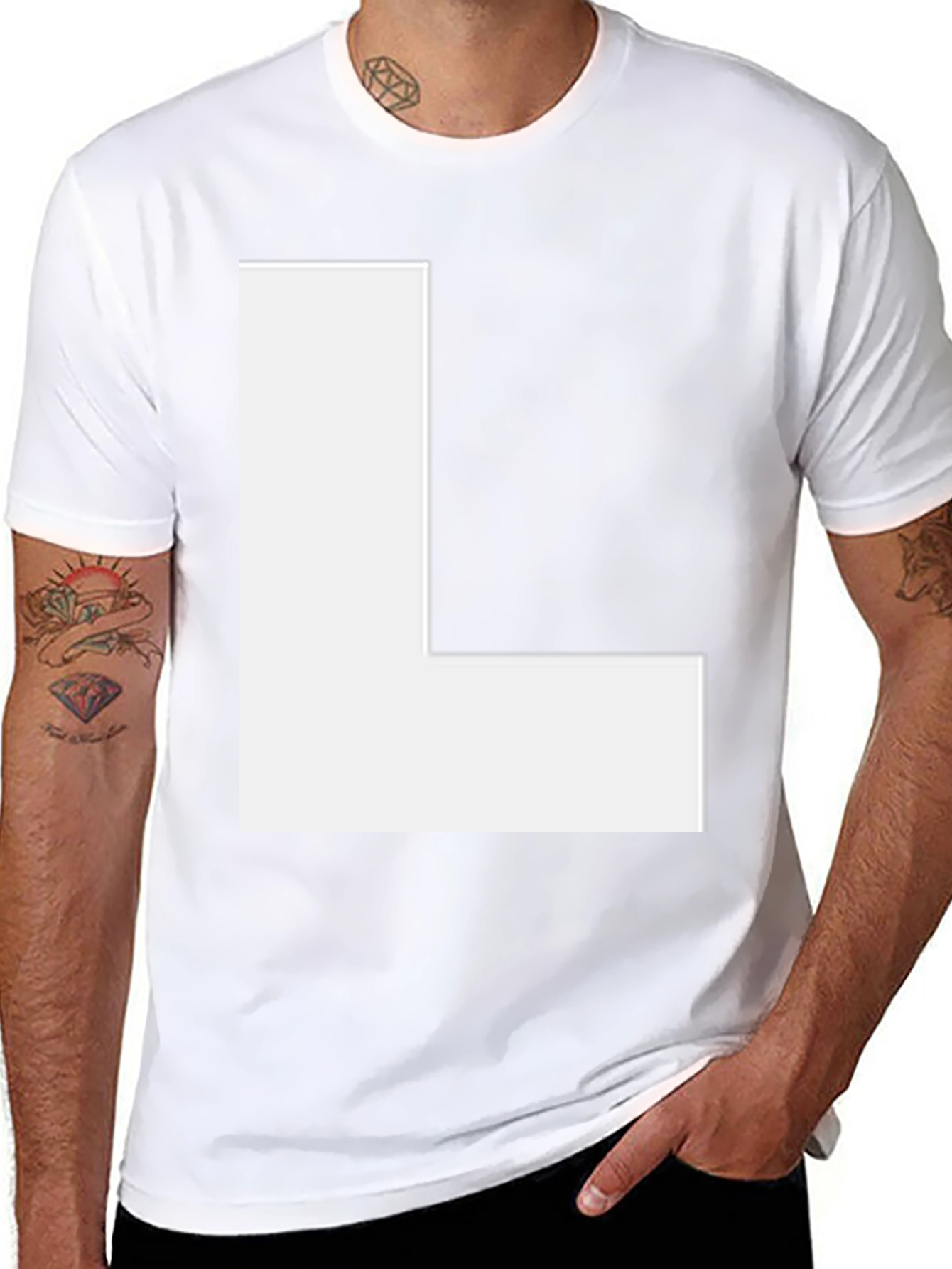 Bold Letter L Graphic Tee - Unisex Casual Style