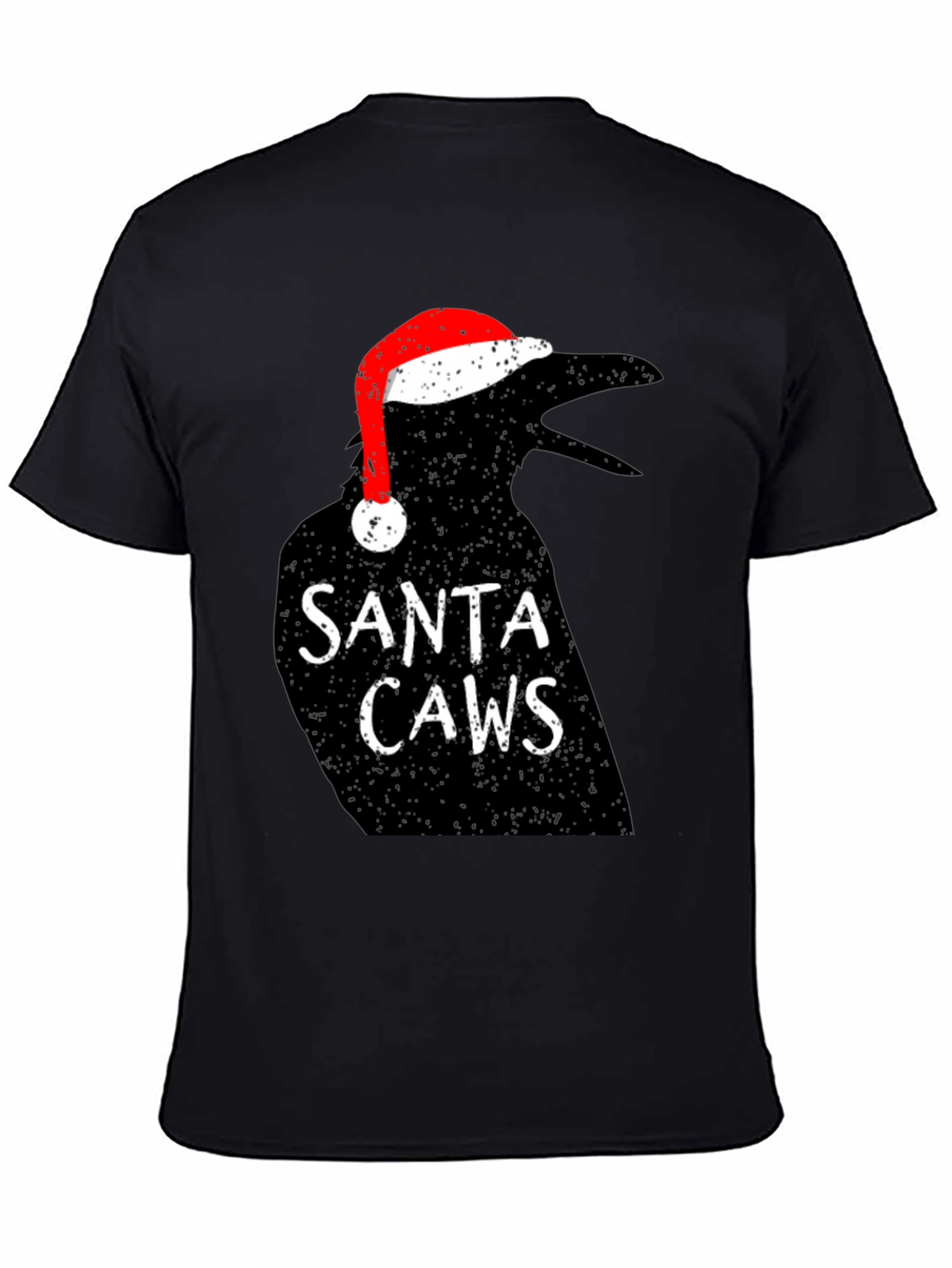 Santa Caws Crow Graphic Tee - Holiday Cheer