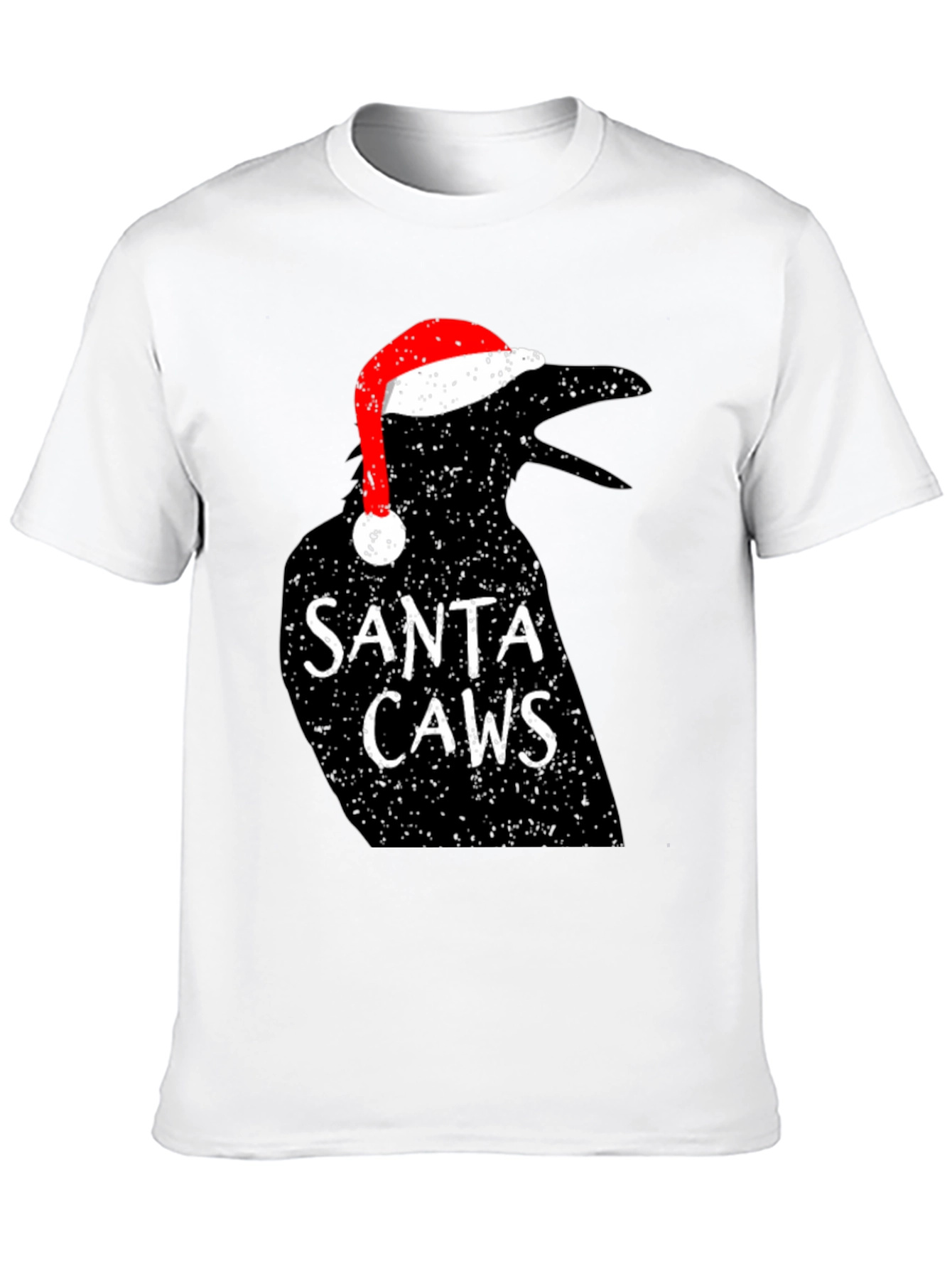 Santa Caws Crow Graphic Tee - Holiday Cheer