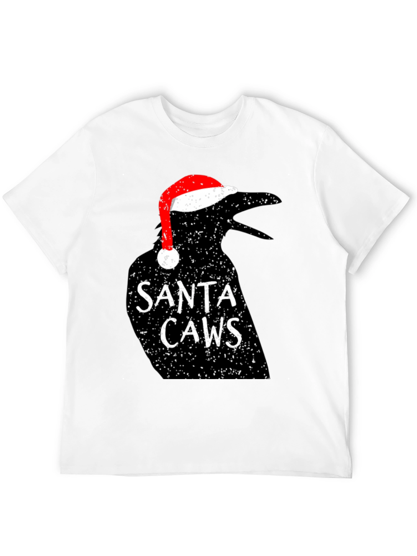 Santa Caws Crow Graphic Tee - Holiday Cheer