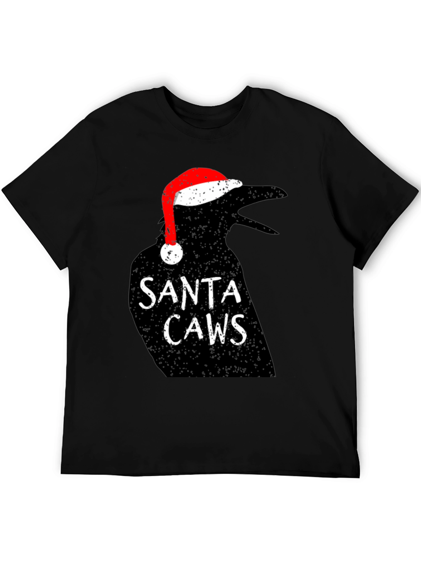 Santa Caws Crow Graphic Tee - Holiday Cheer