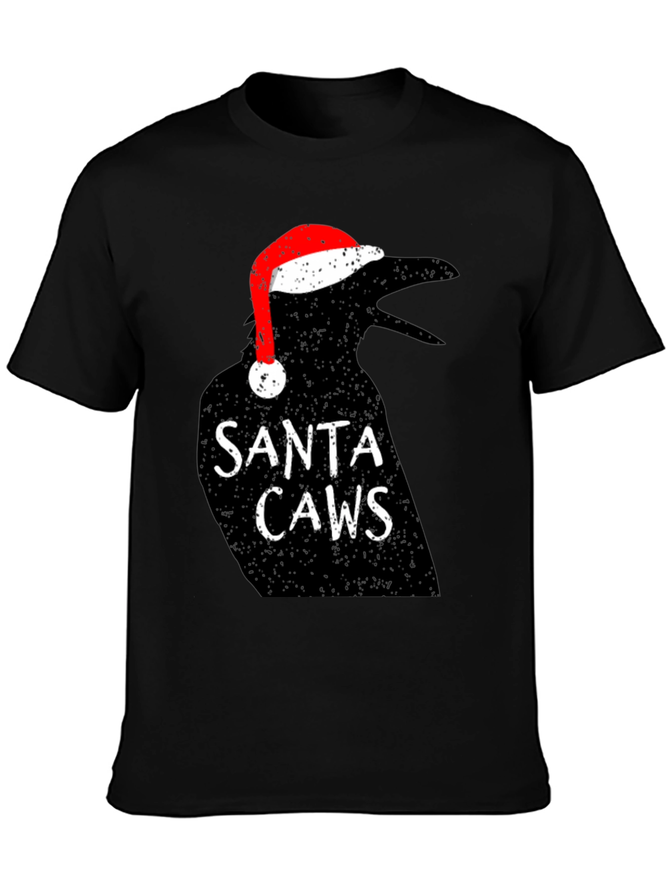Santa Caws Crow Graphic Tee - Holiday Cheer