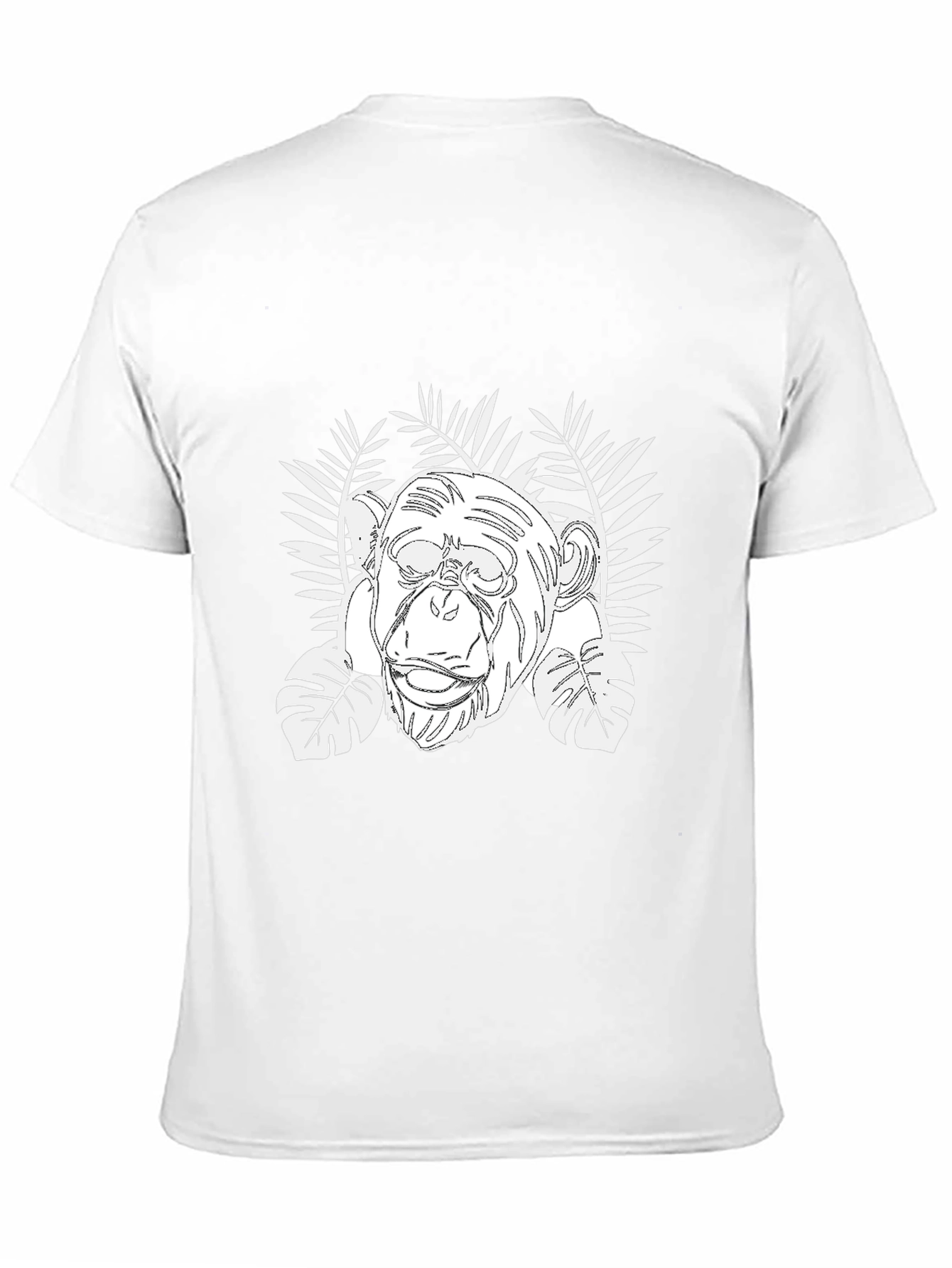 Chimpanzee & Tropical Leaves Graphic T-Shirt
