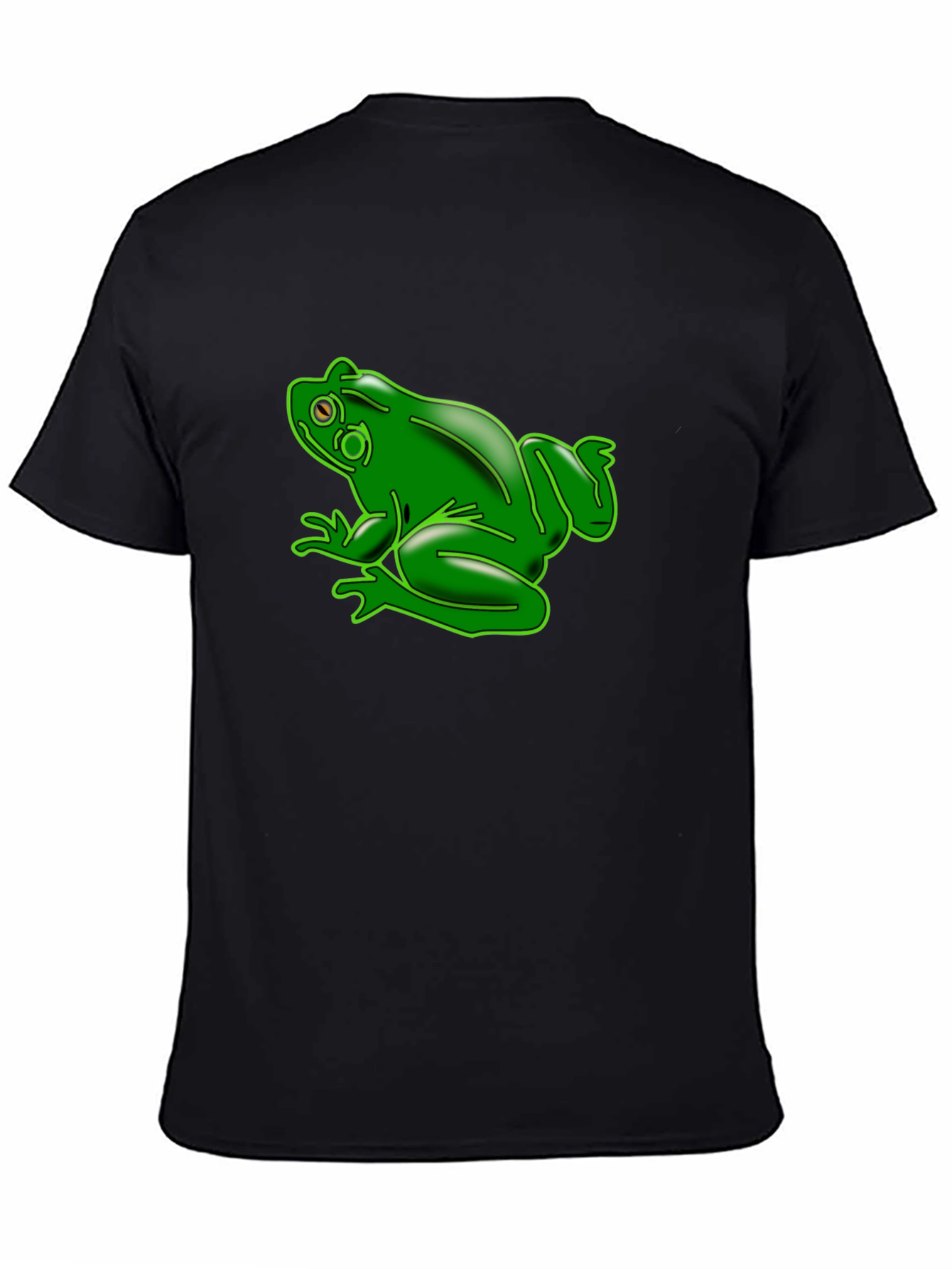 Green Frog Graphic Black T-Shirt