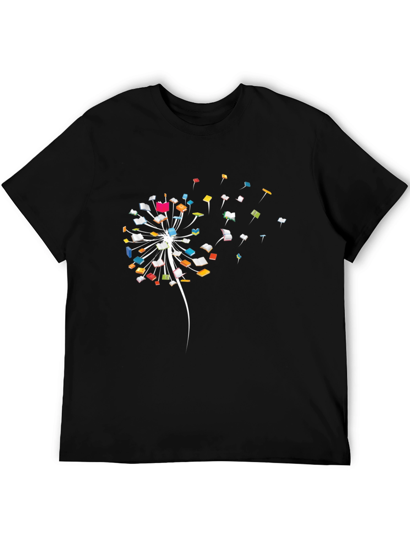 Dandelion Book T-Shirt - Black Cotton Tee