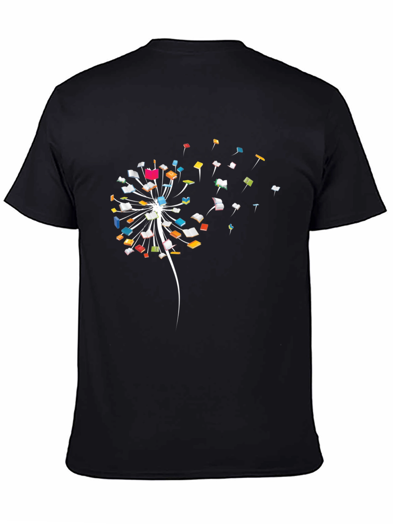 Dandelion Book T-Shirt - Black Cotton Tee