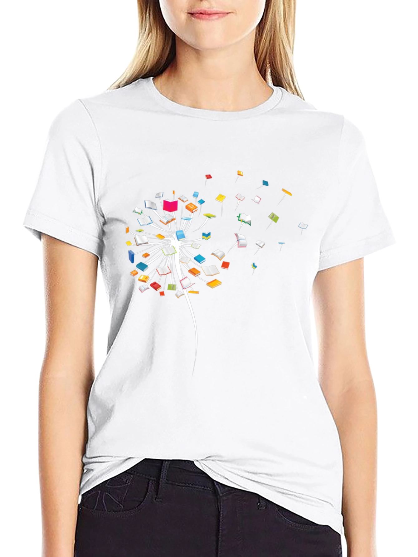Dandelion Book T-Shirt - Black Cotton Tee