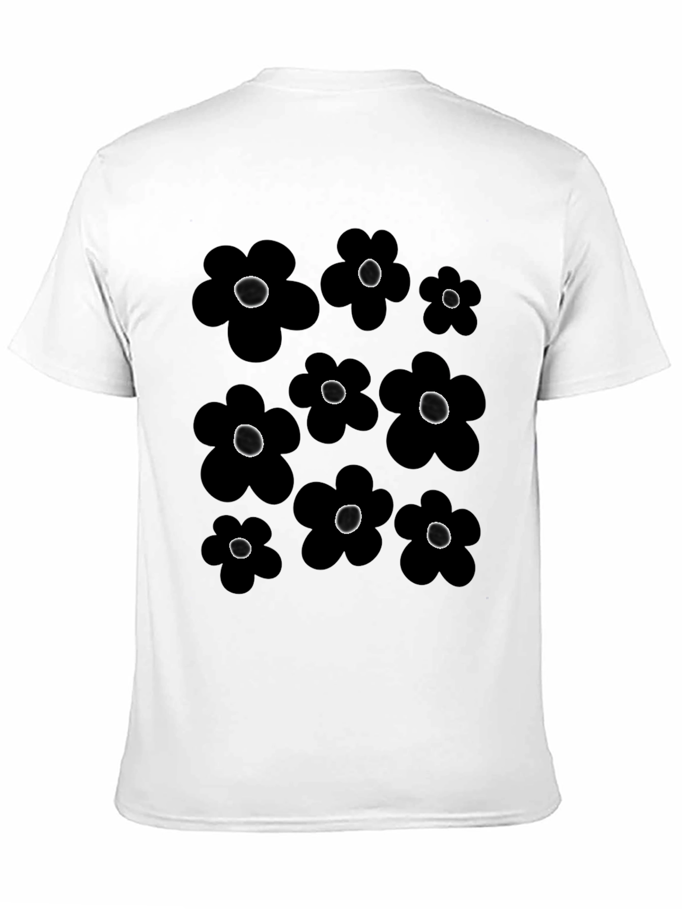 Black Floral Pattern T-Shirt
