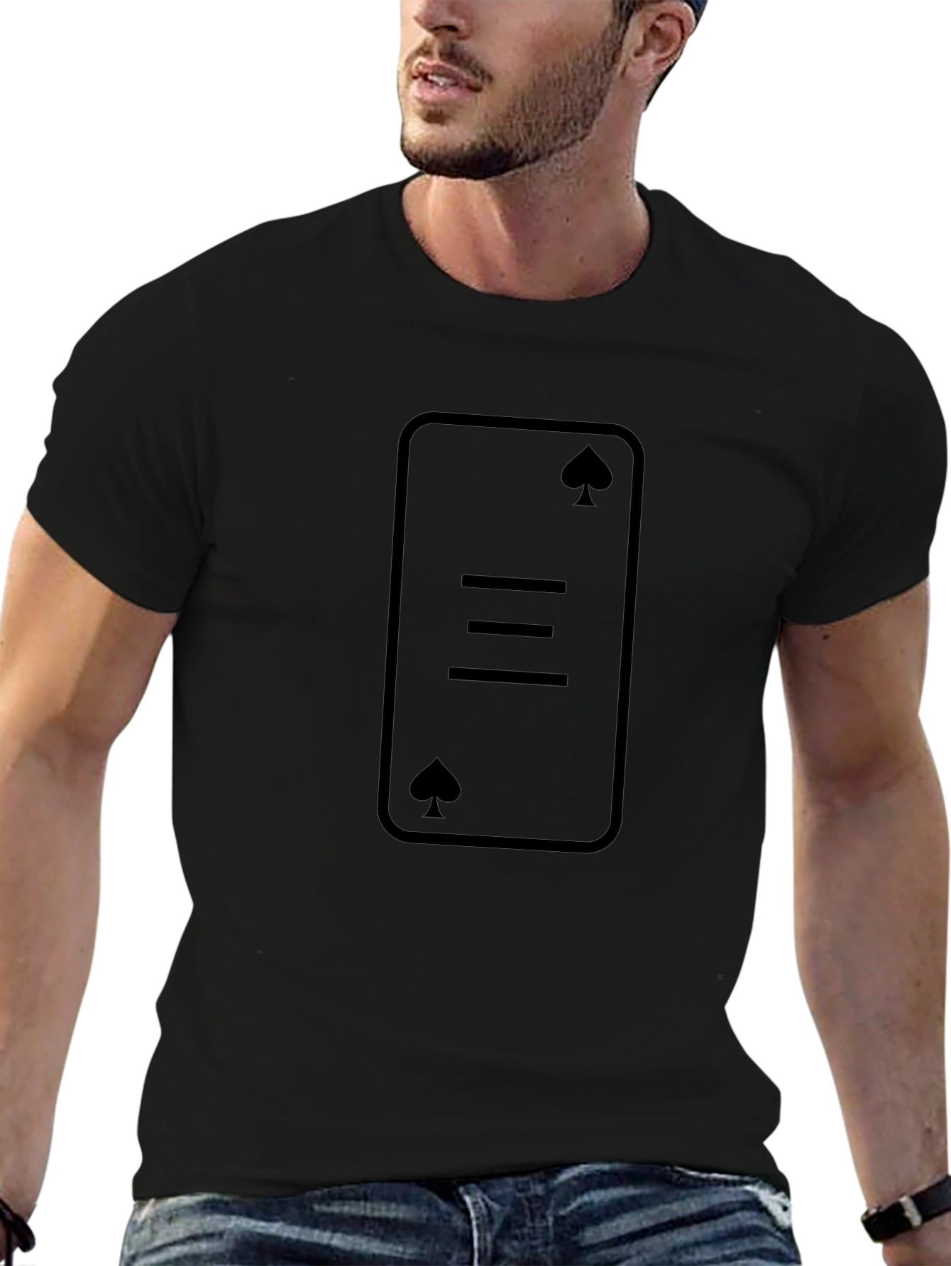 Three of Spades Graphic Tee - Black Cotton