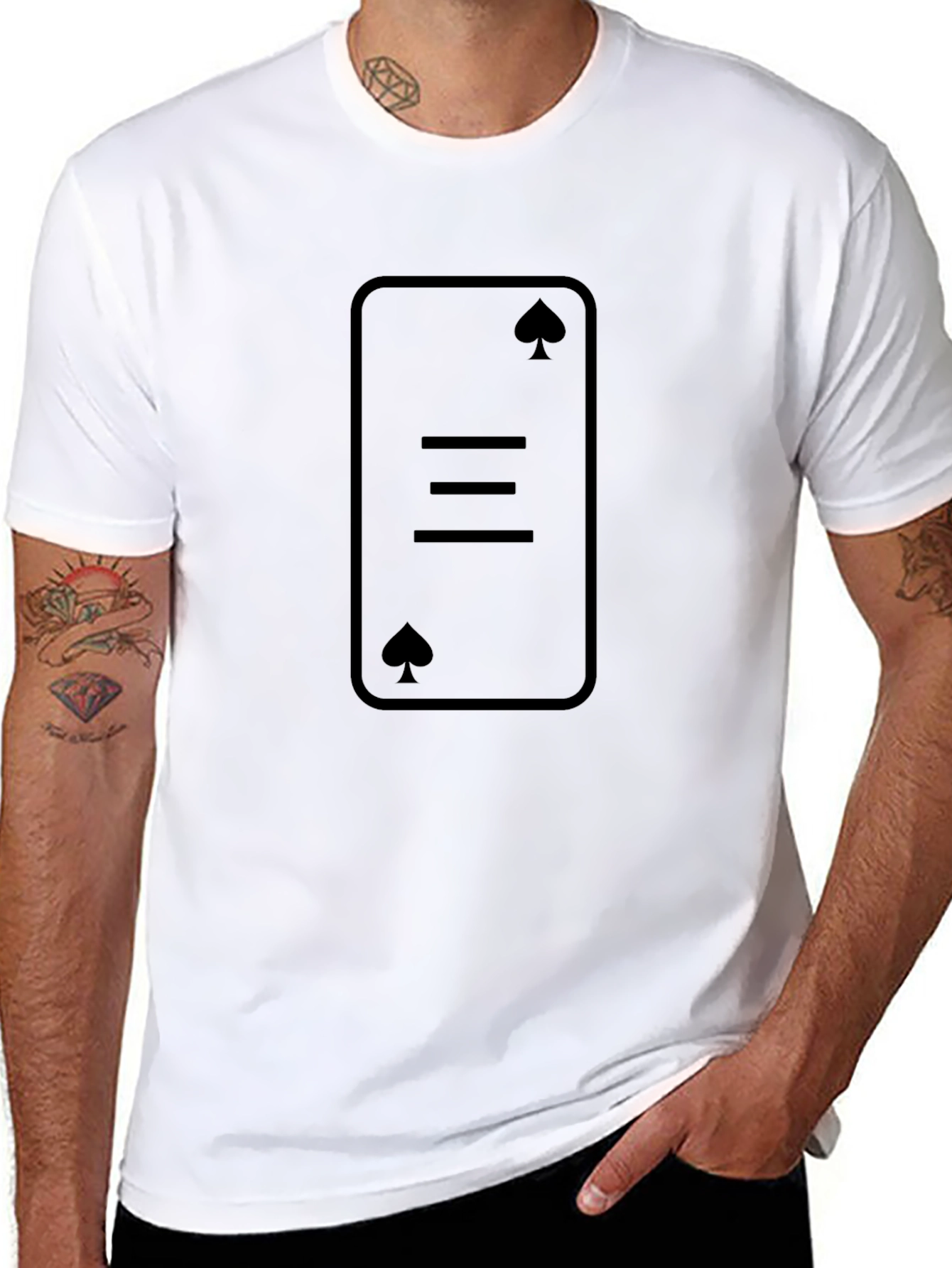Three of Spades Graphic Tee - Black Cotton