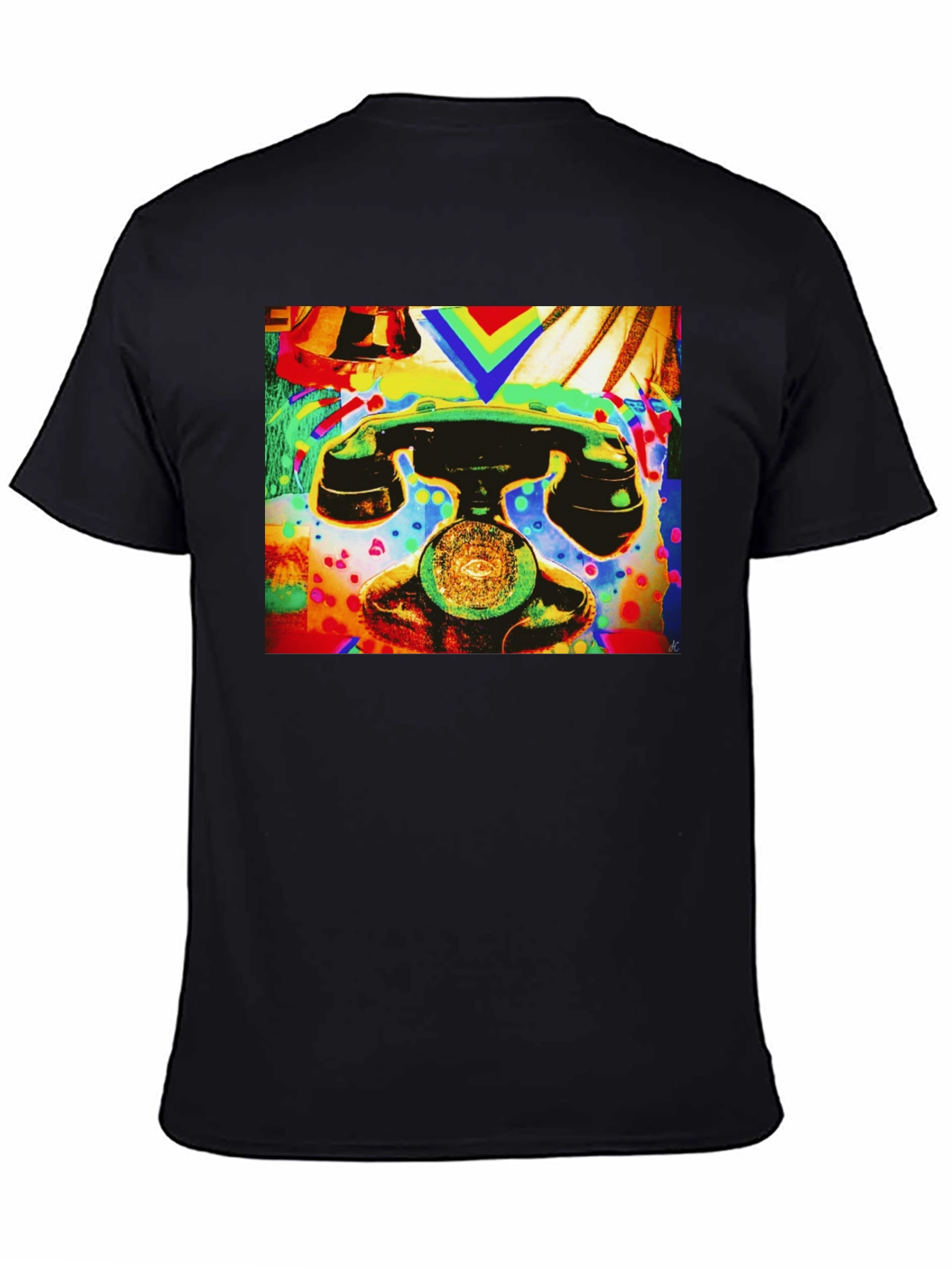 Retro Phone Graphic Tee - Vivid Art Design