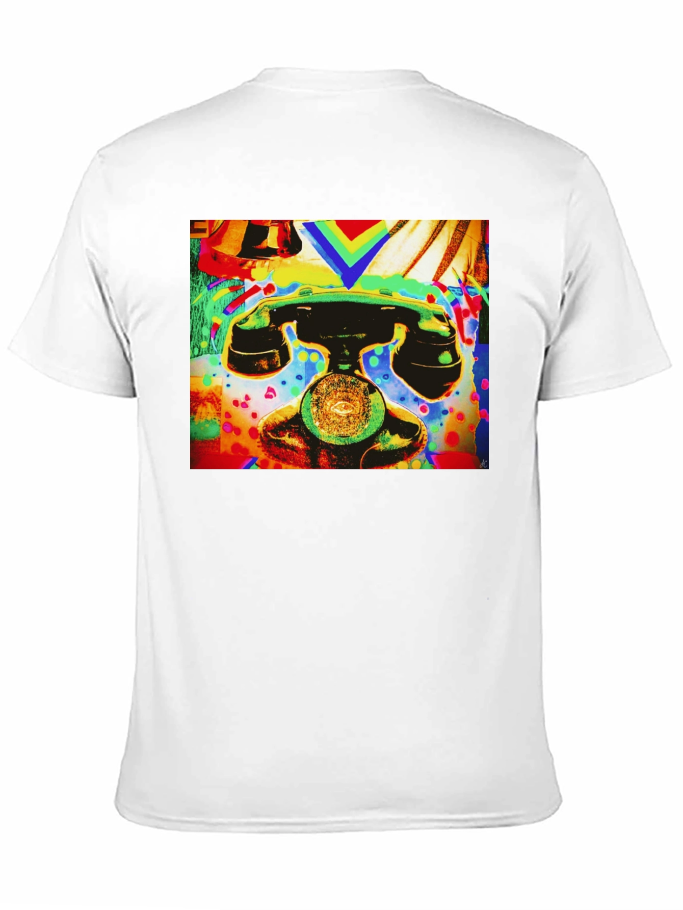 Retro Phone Graphic Tee - Vivid Art Design