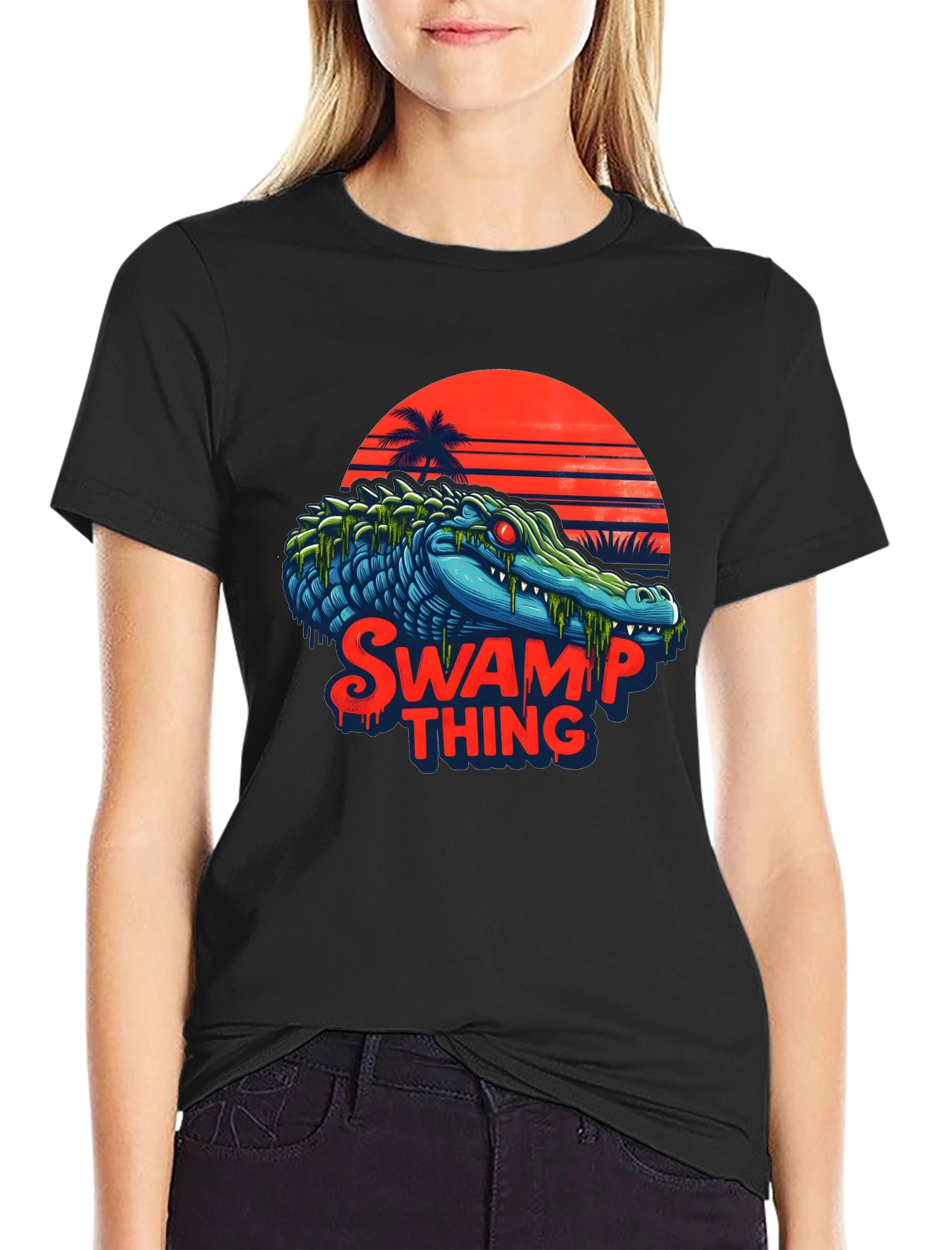 Swamp Thing T-Shirt - Retro Alligator Graphic Tee