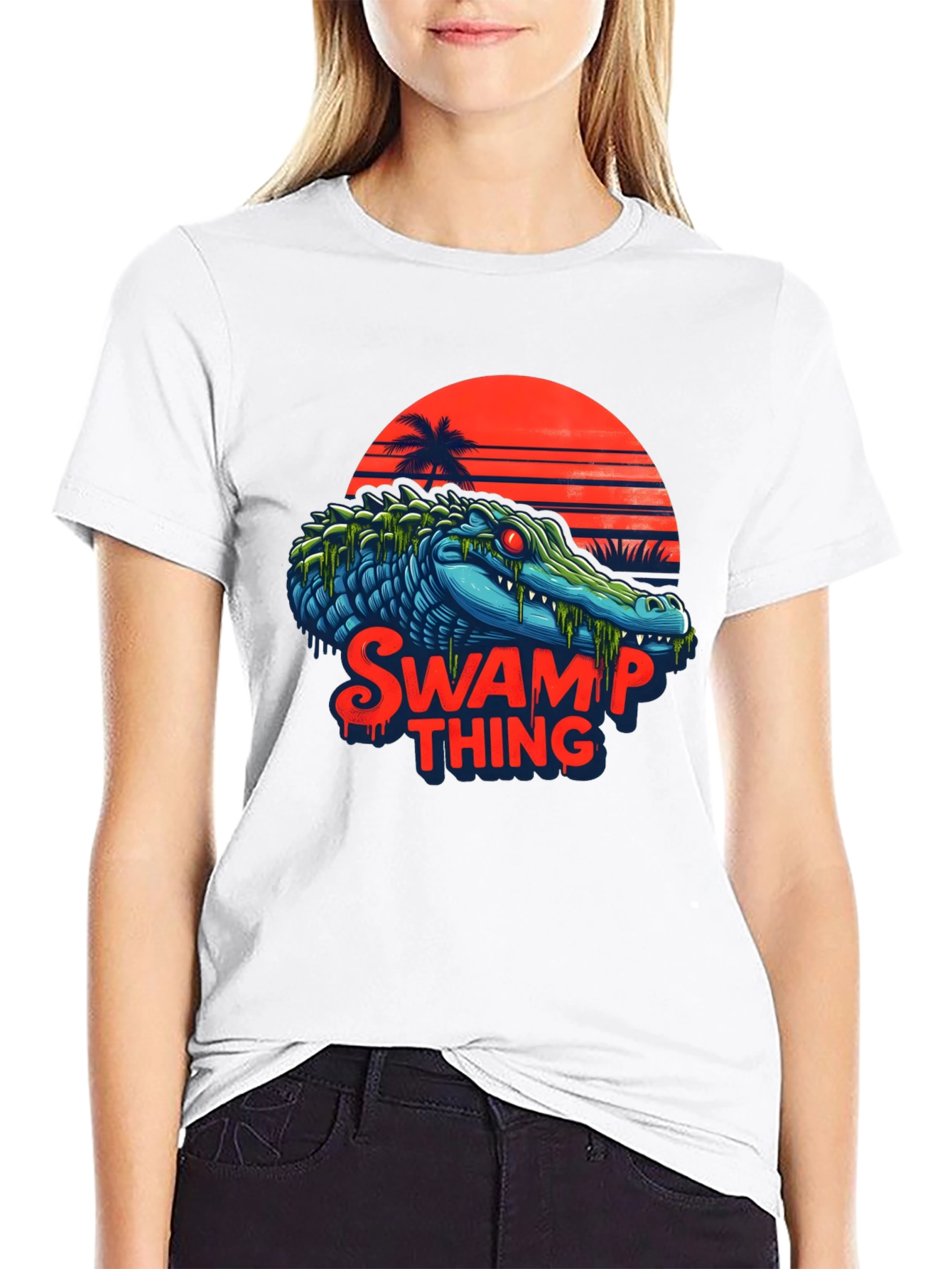Swamp Thing T-Shirt - Retro Alligator Graphic Tee