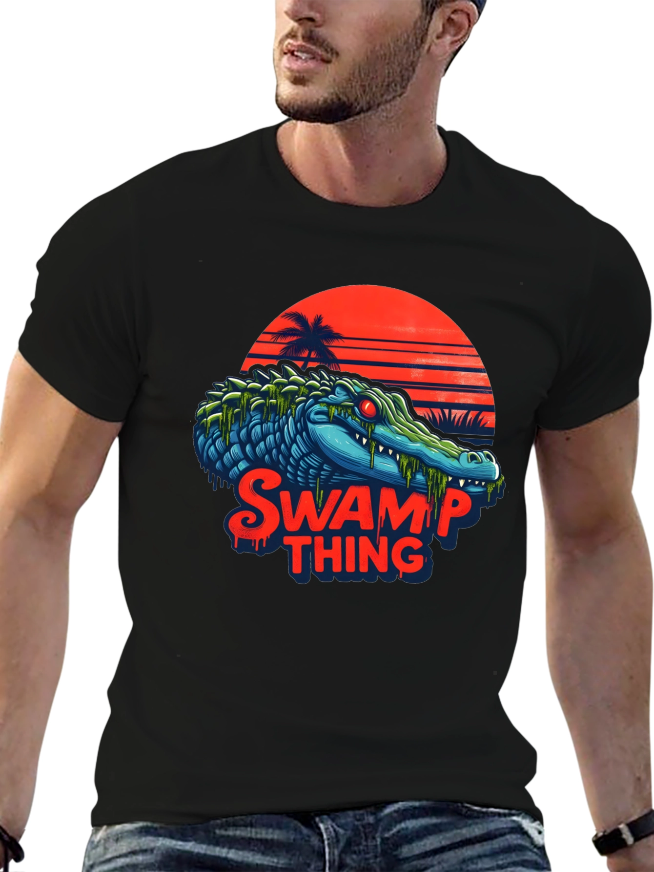 Swamp Thing T-Shirt - Retro Alligator Graphic Tee
