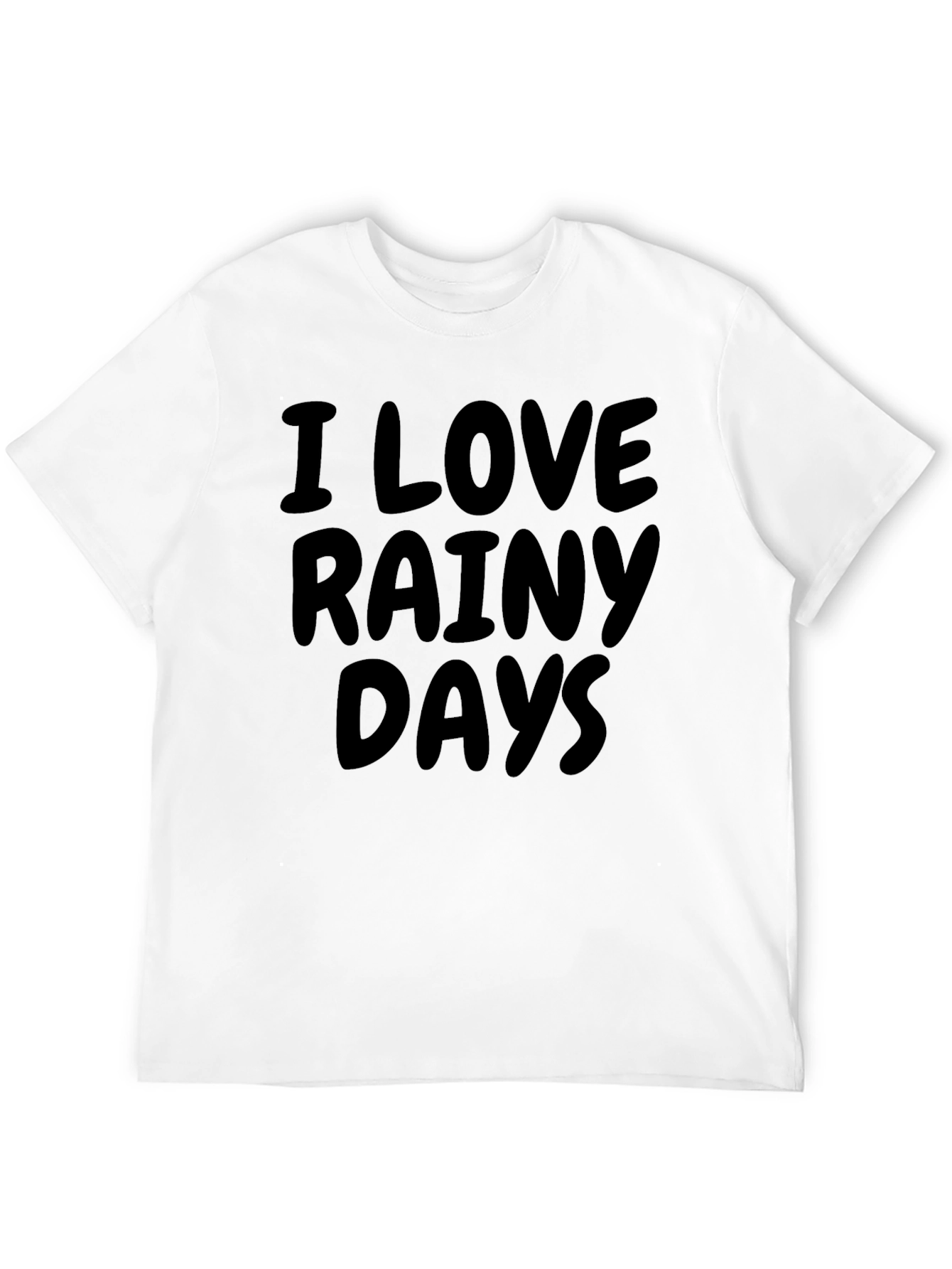 I Love Rainy Days Black Graphic T-Shirt