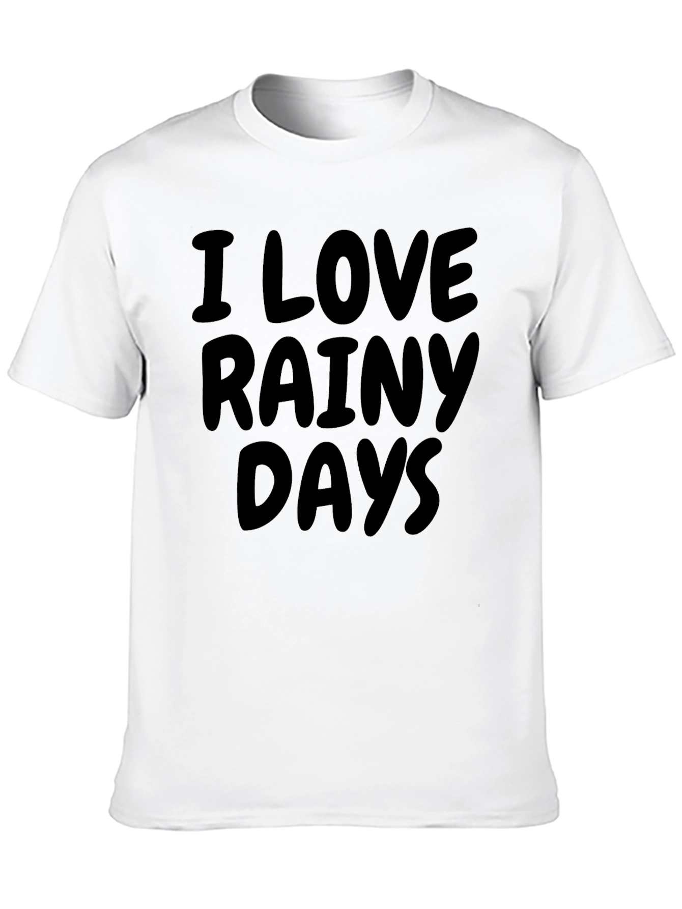 I Love Rainy Days Black Graphic T-Shirt