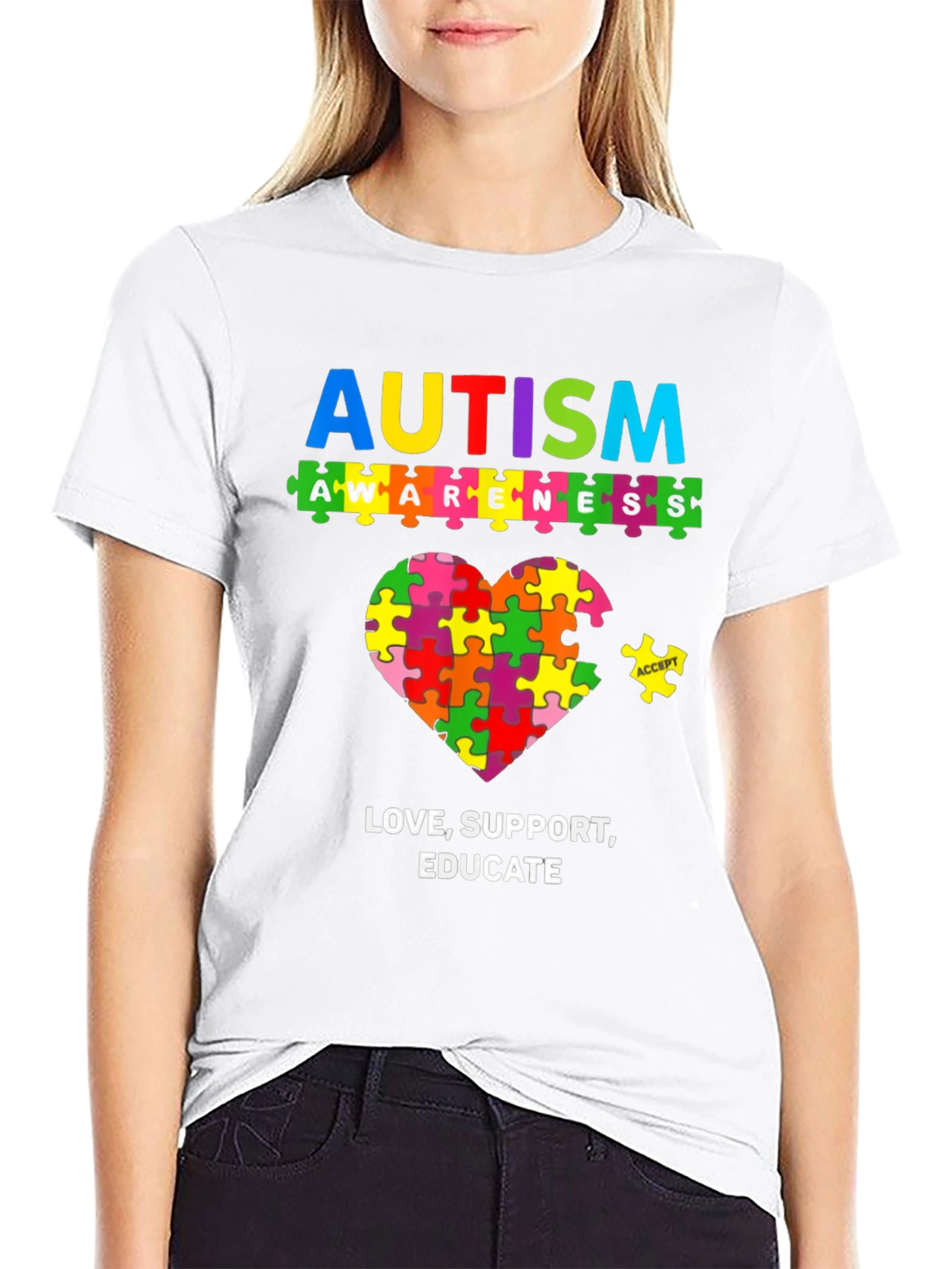 Autism Awareness Puzzle Heart Graphic Tee