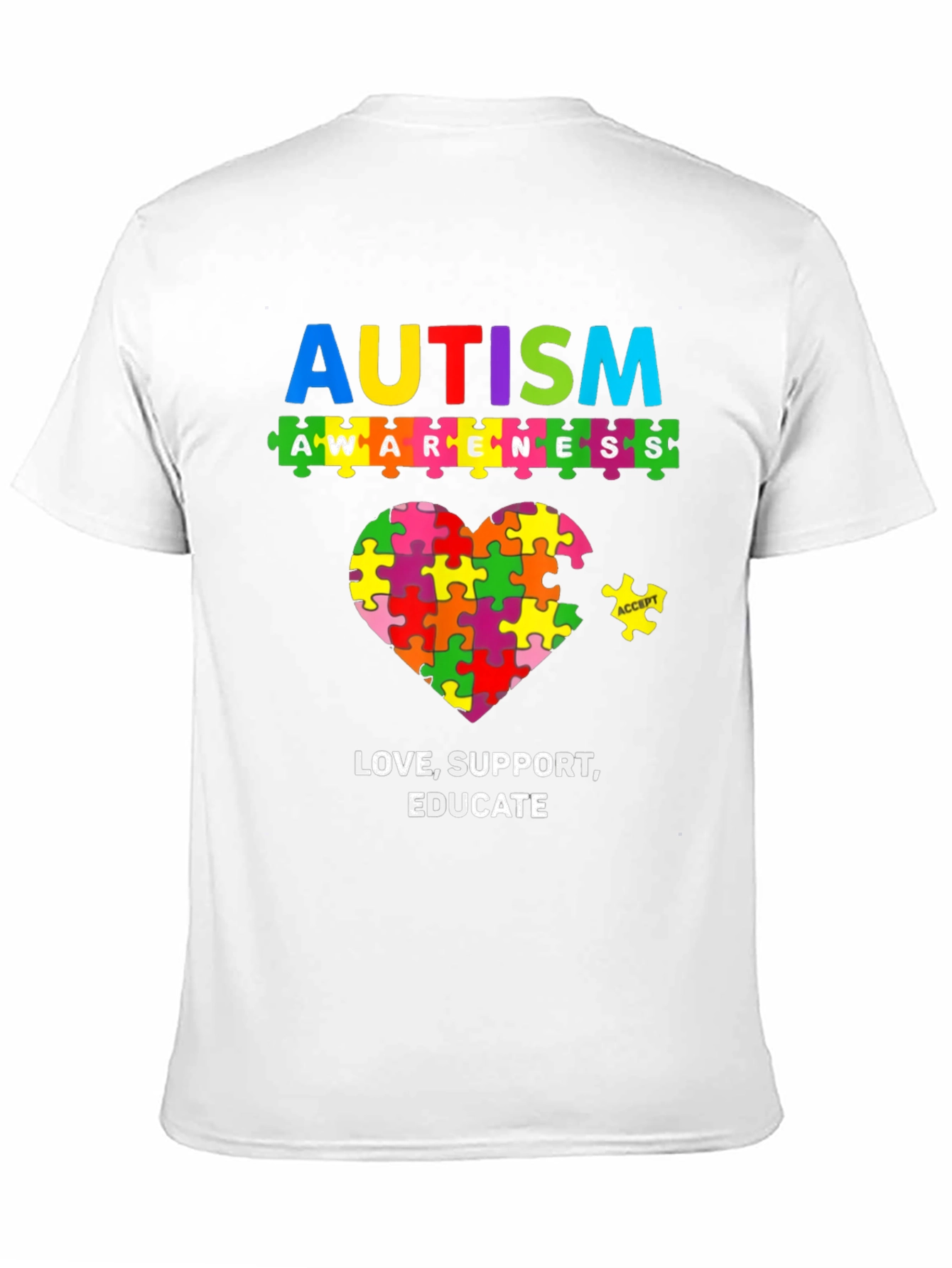 Autism Awareness Puzzle Heart Graphic Tee