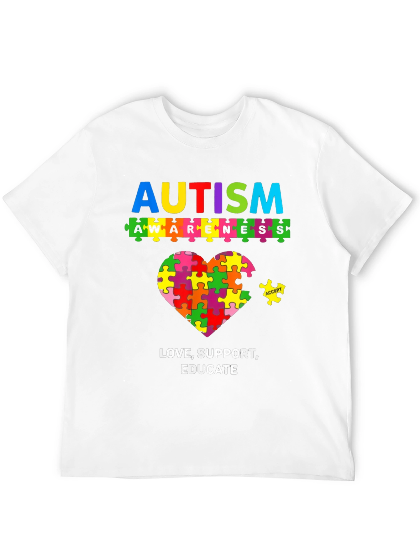 Autism Awareness Puzzle Heart Graphic Tee