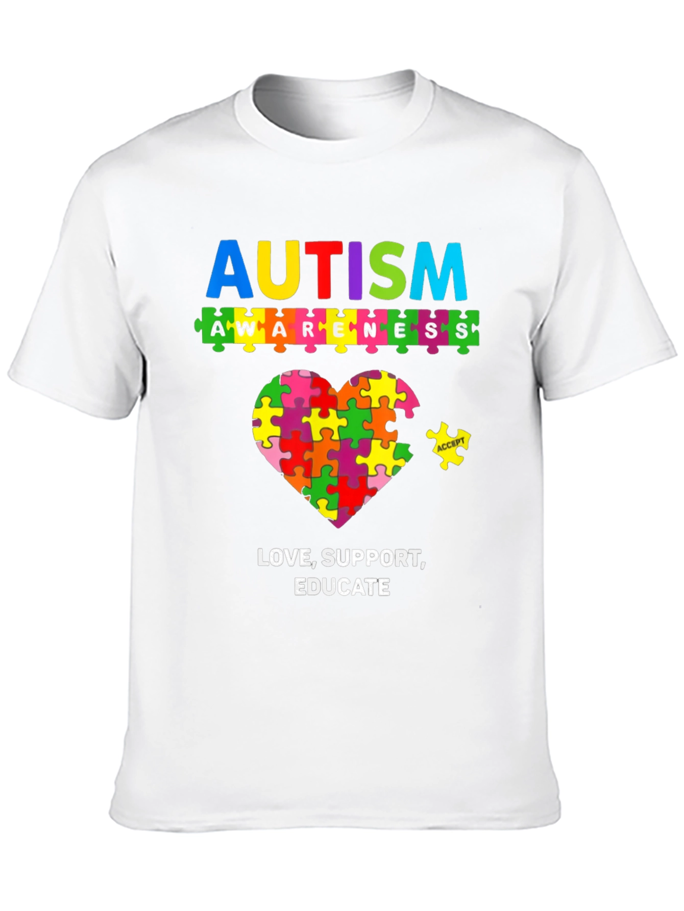 Autism Awareness Puzzle Heart Graphic Tee