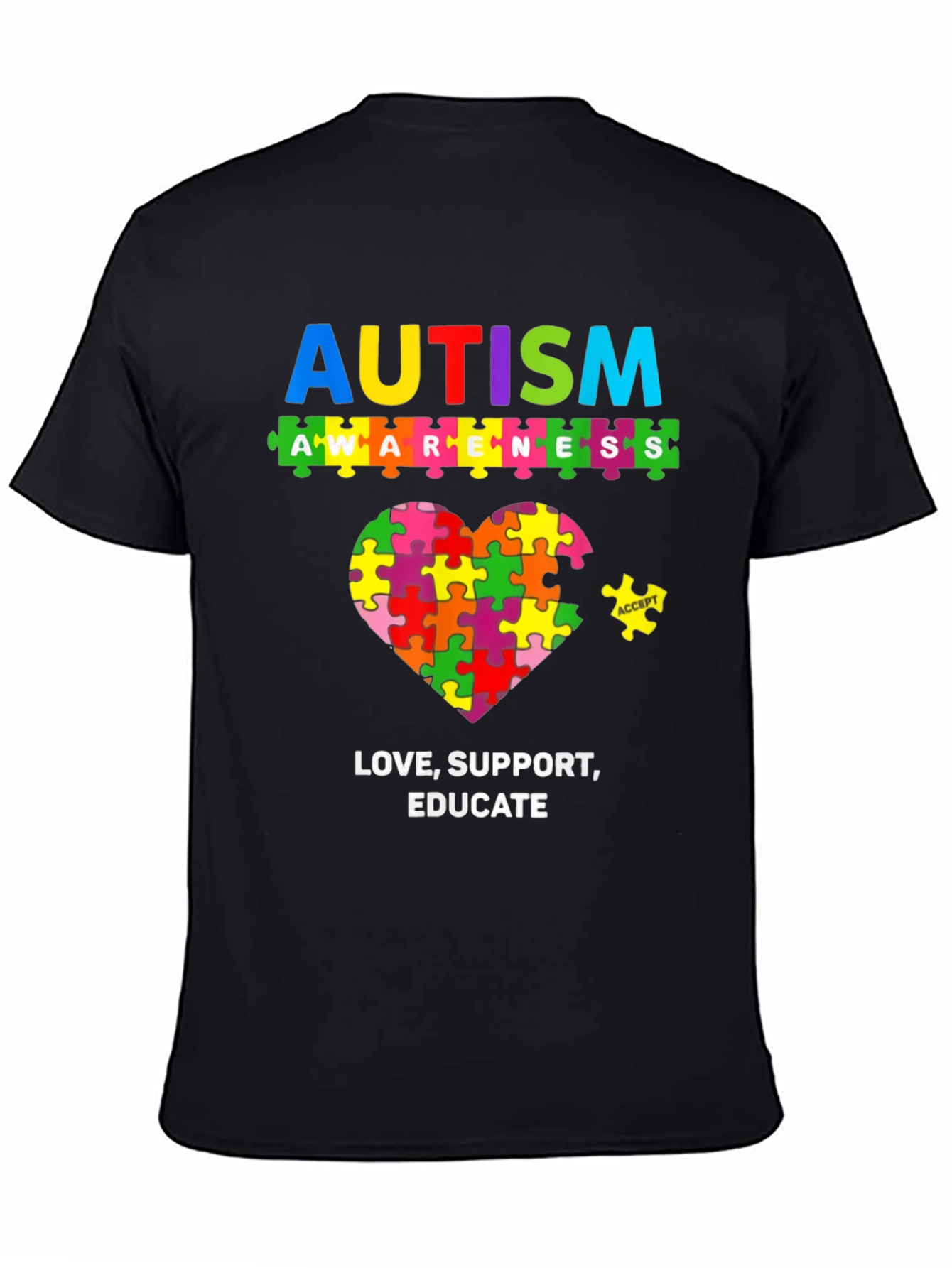 Autism Awareness Puzzle Heart Graphic Tee
