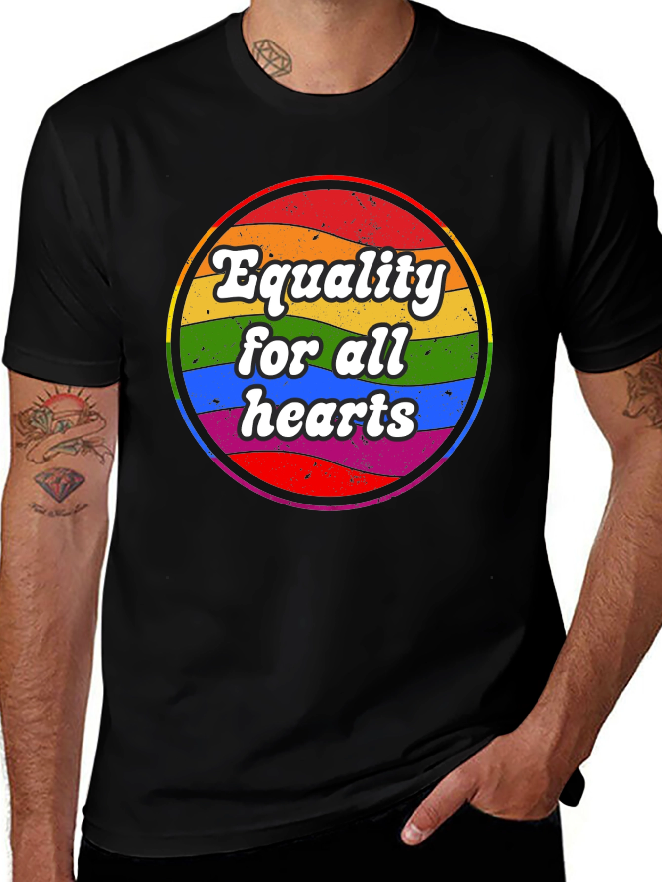Equality for All Hearts T-Shirt - Pride Design