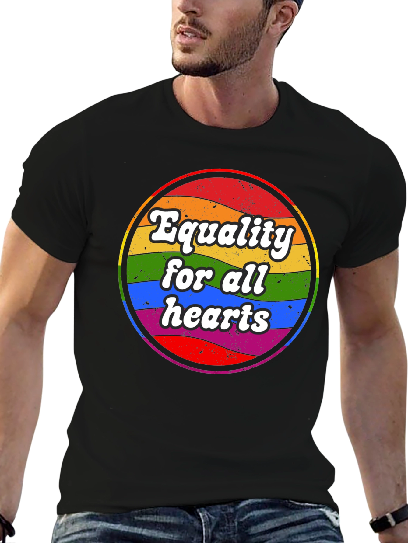 Equality for All Hearts T-Shirt - Pride Design