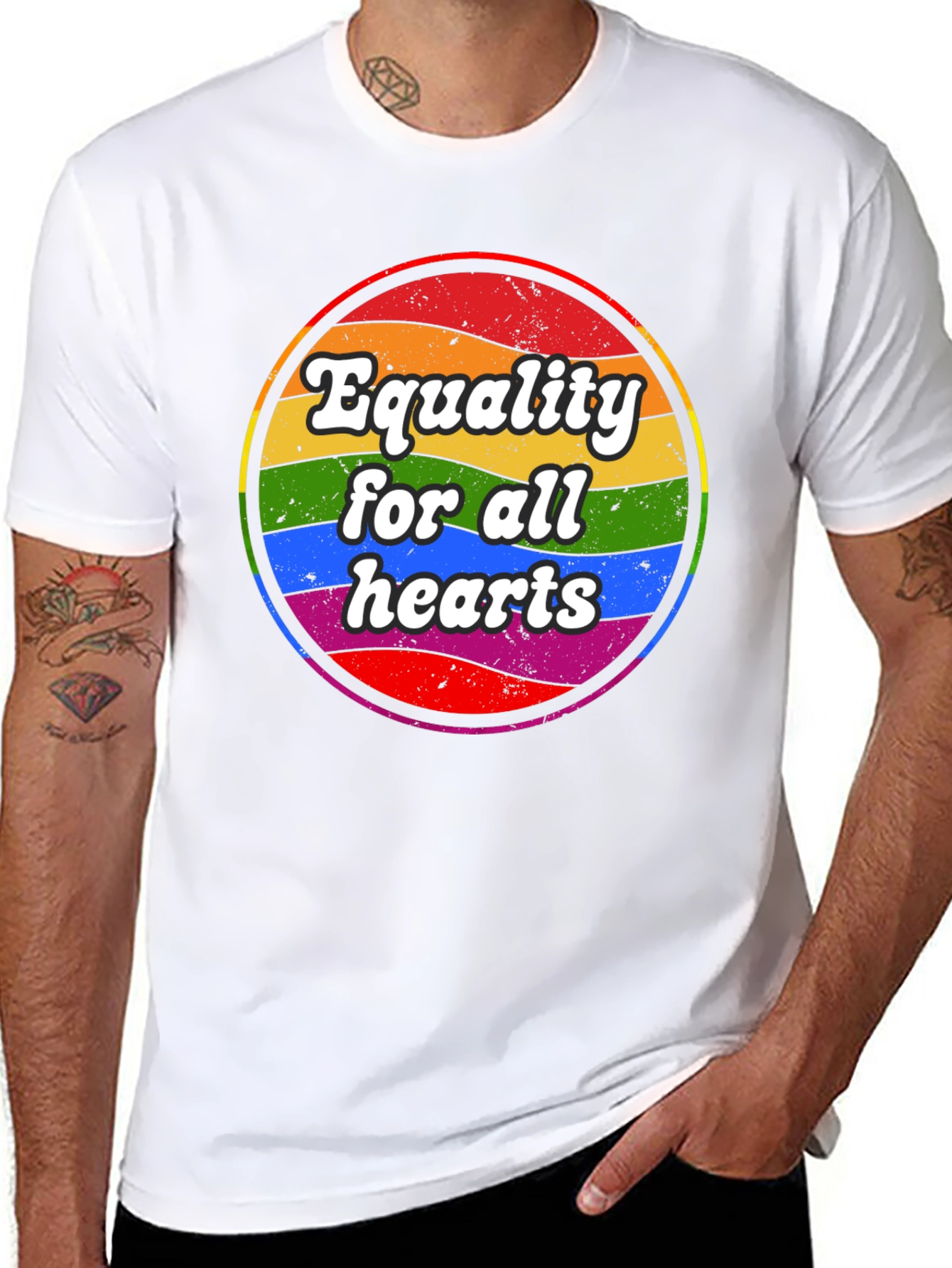 Equality for All Hearts T-Shirt - Pride Design