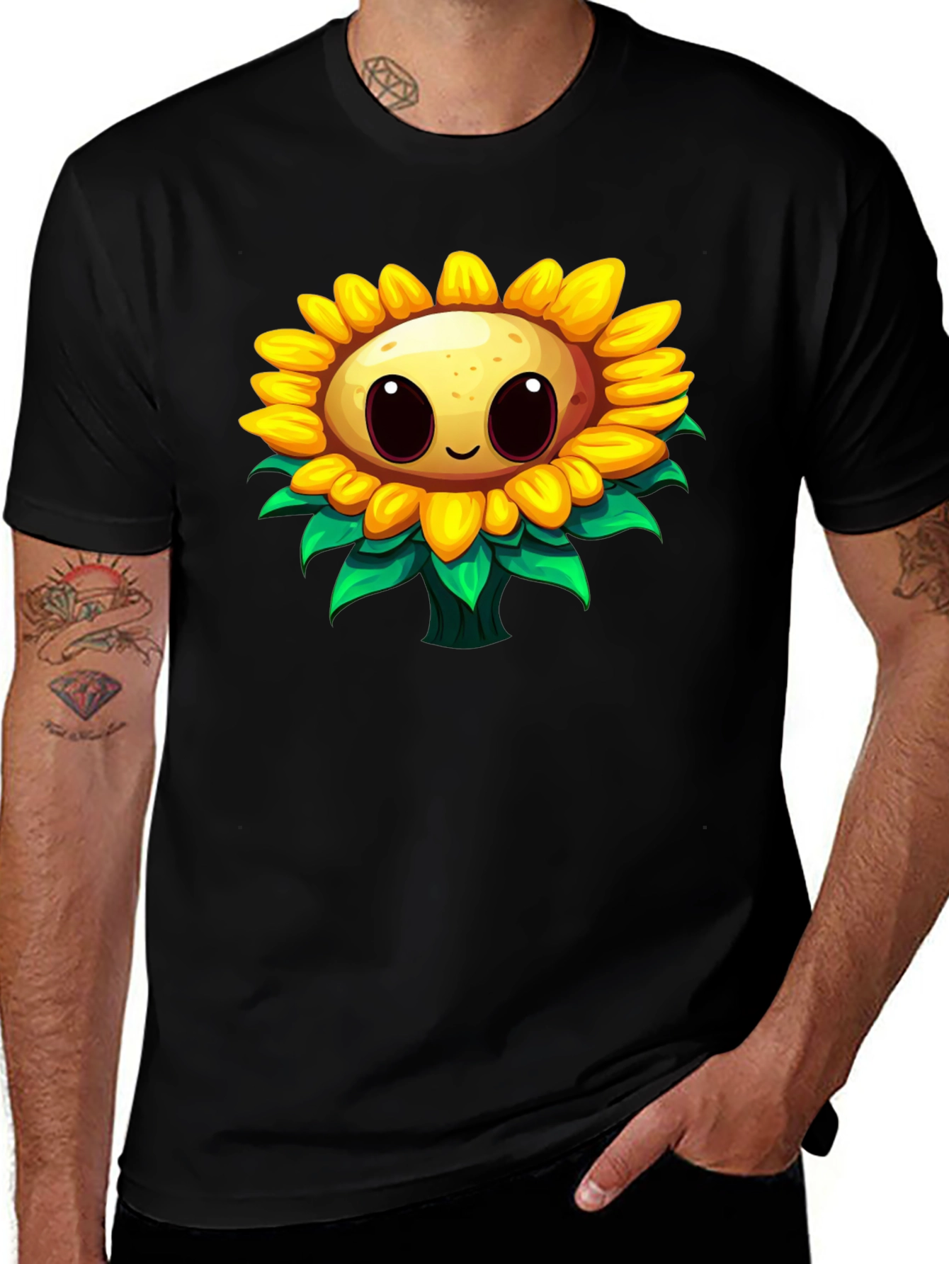 Sunflower Cartoon Graphic T-Shirt