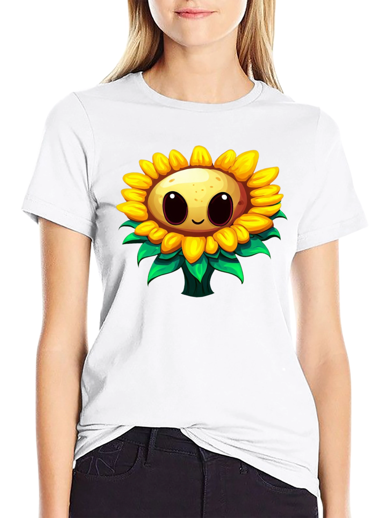 Sunflower Cartoon Graphic T-Shirt