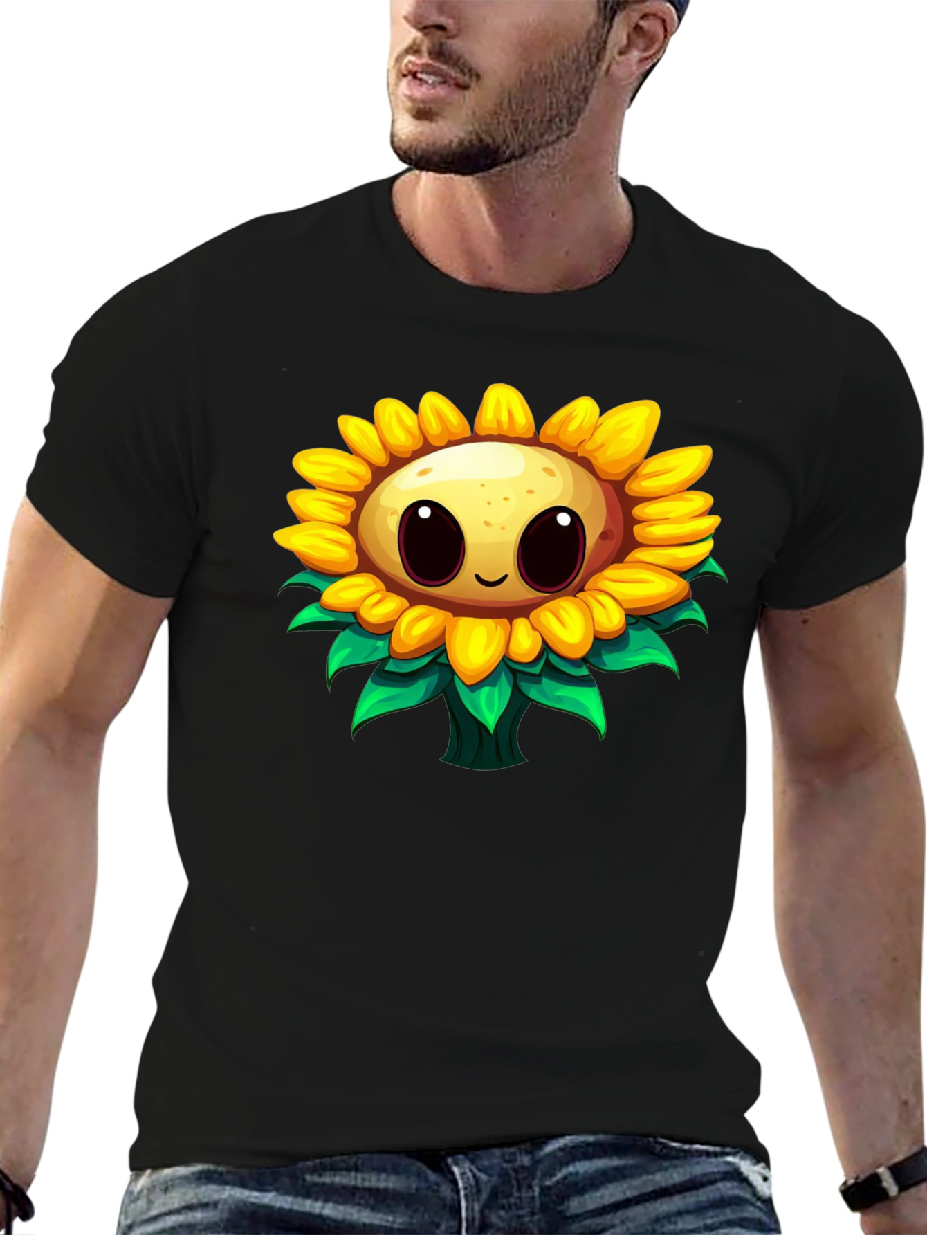 Sunflower Cartoon Graphic T-Shirt