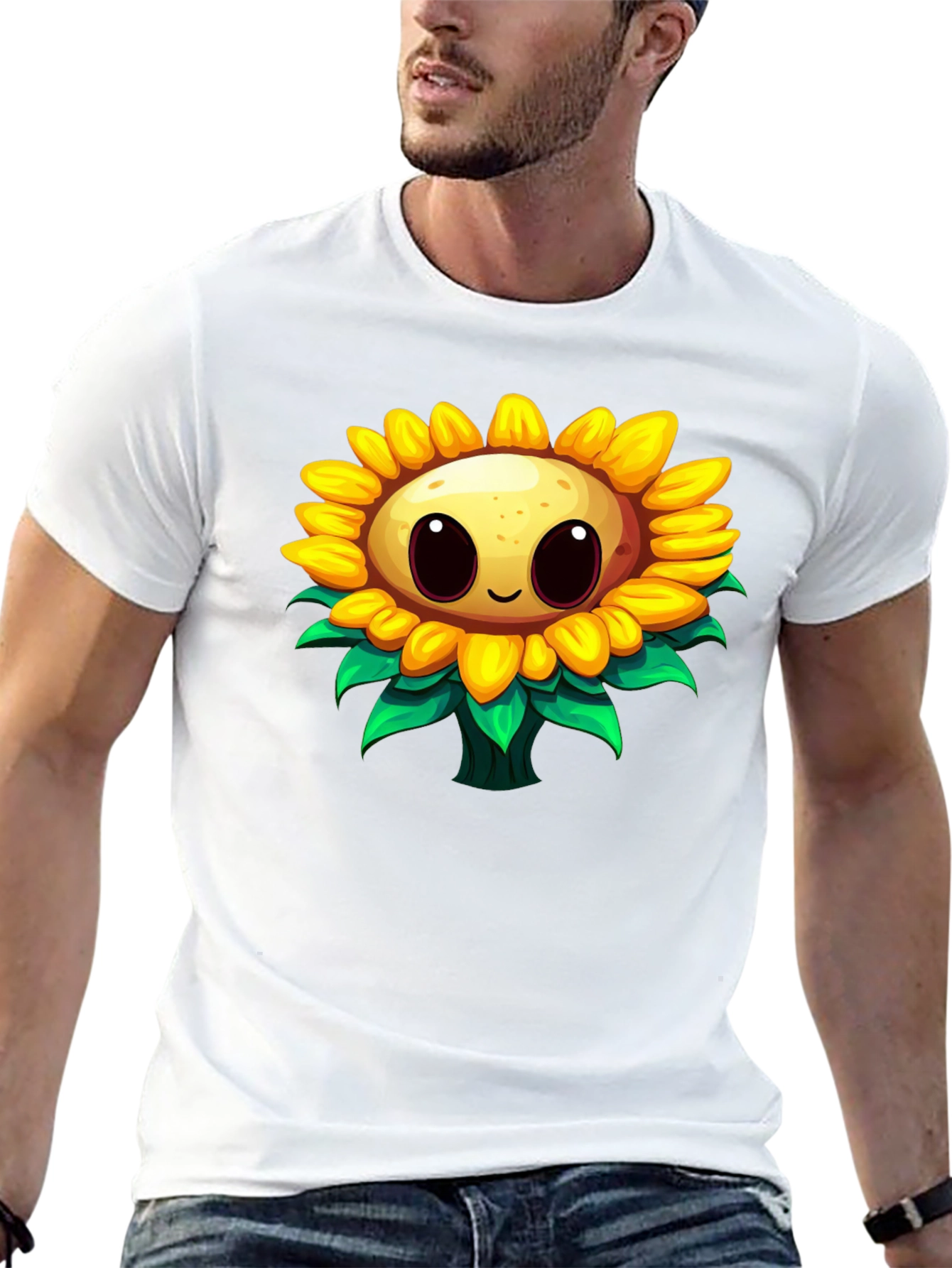 Sunflower Cartoon Graphic T-Shirt