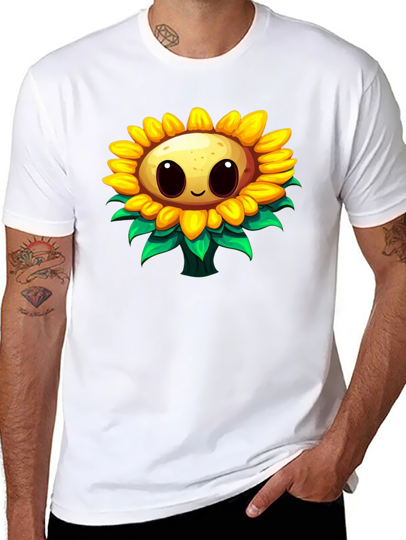 Sunflower Cartoon Graphic T-Shirt