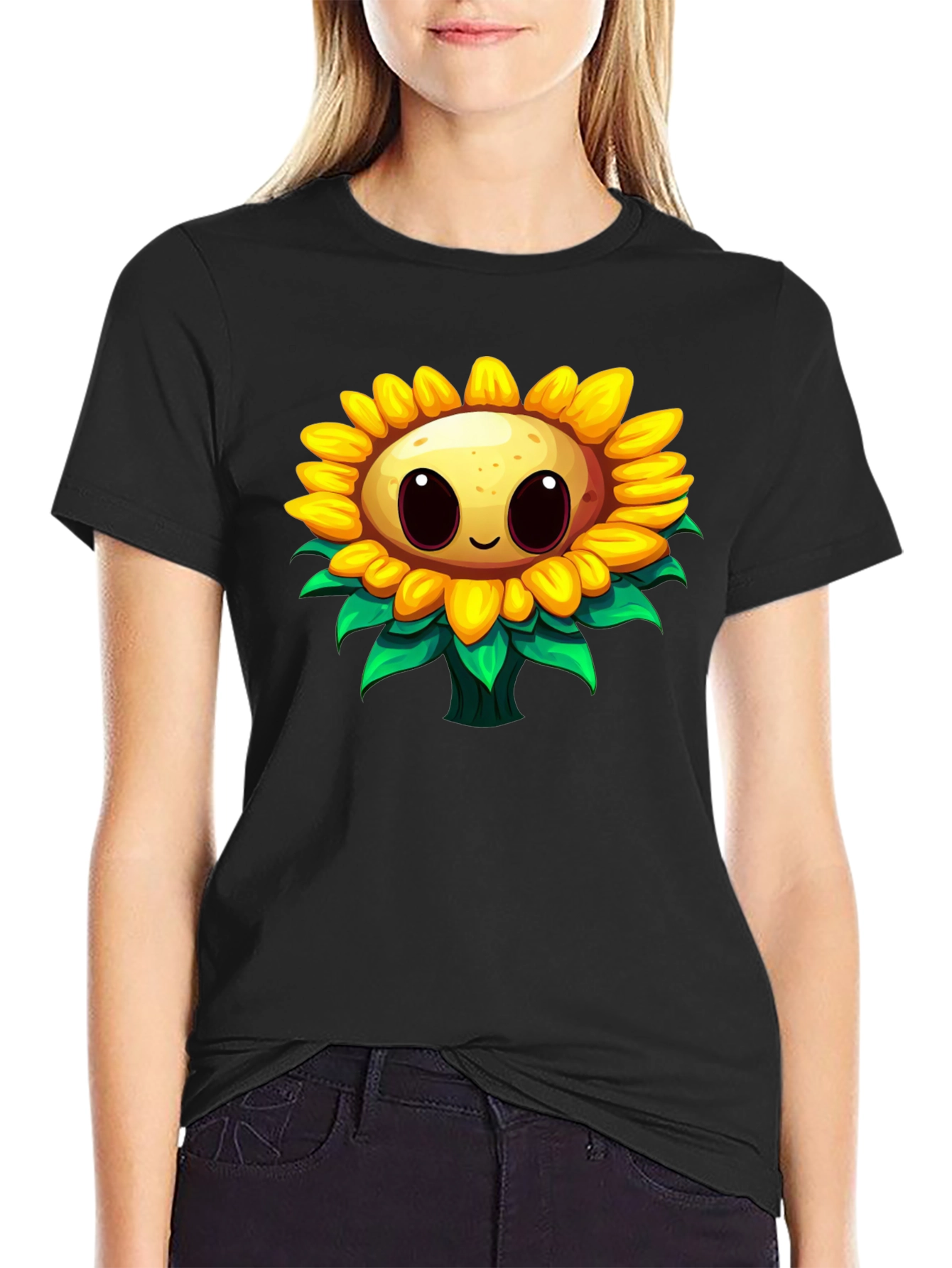 Sunflower Cartoon Graphic T-Shirt