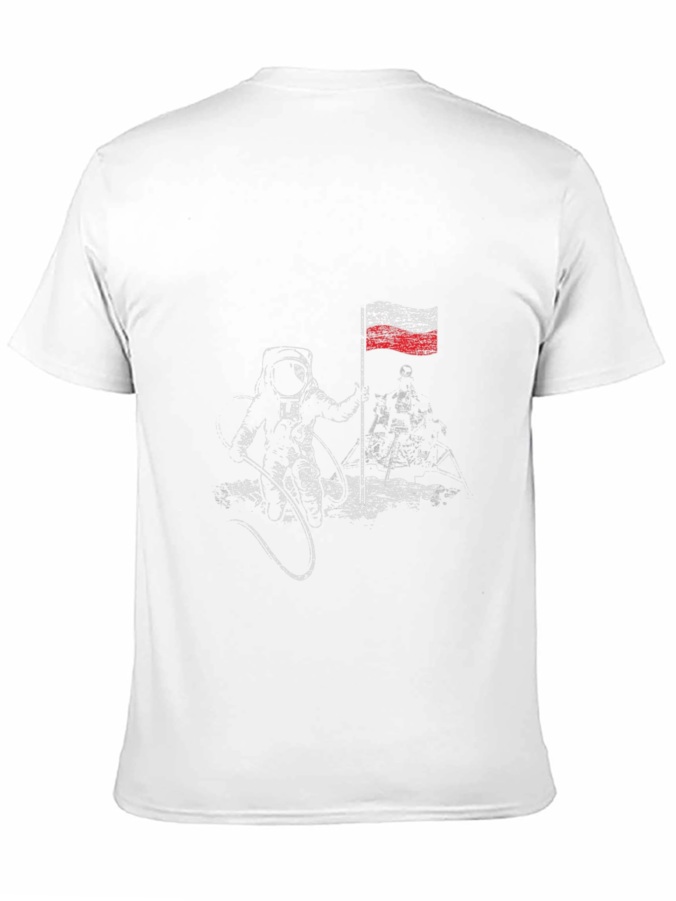 Astronaut Poland Flag T-Shirt - Lunar Landing Tee