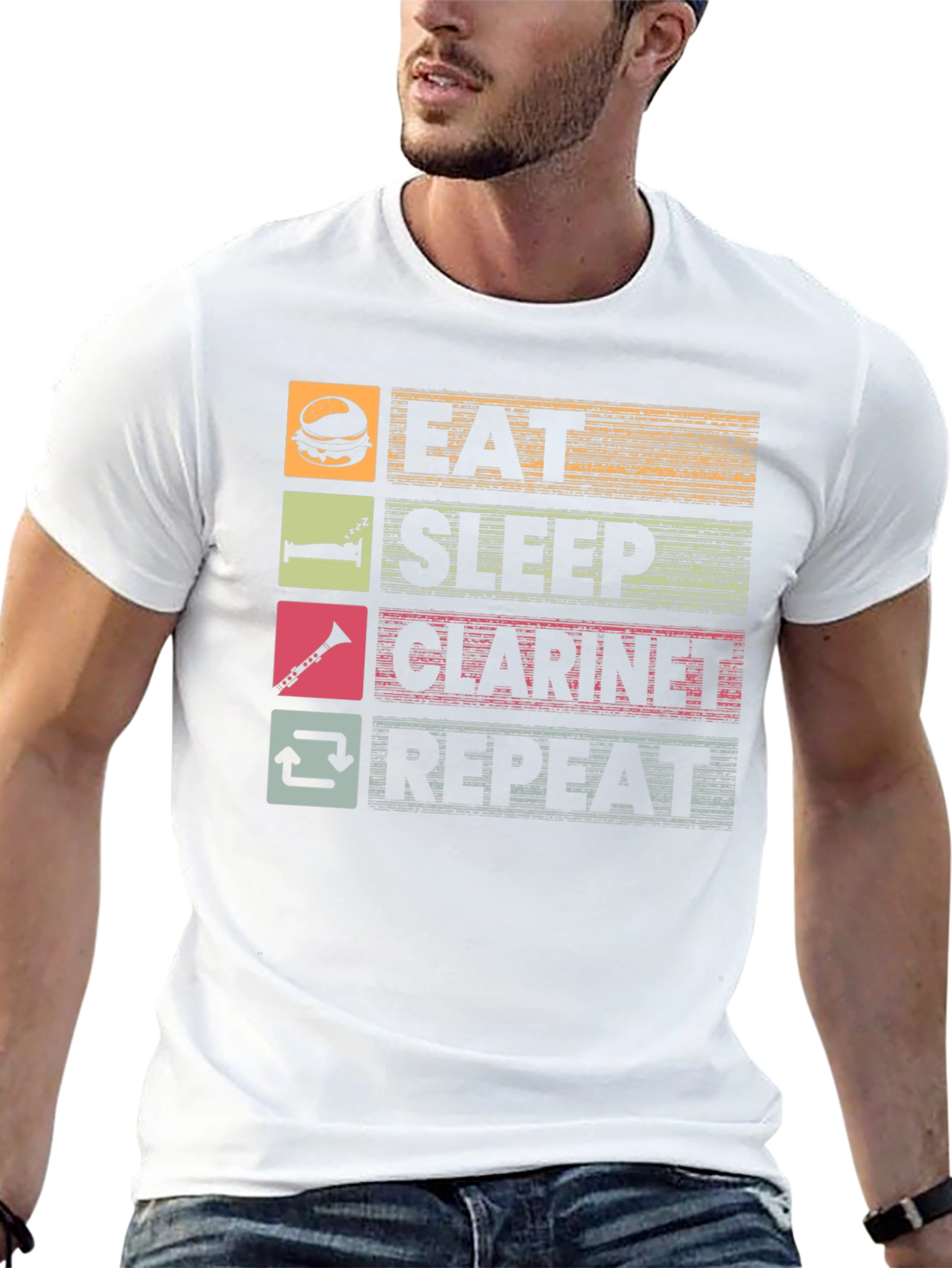 Eat Sleep Clarinet Repeat Graphic Tee