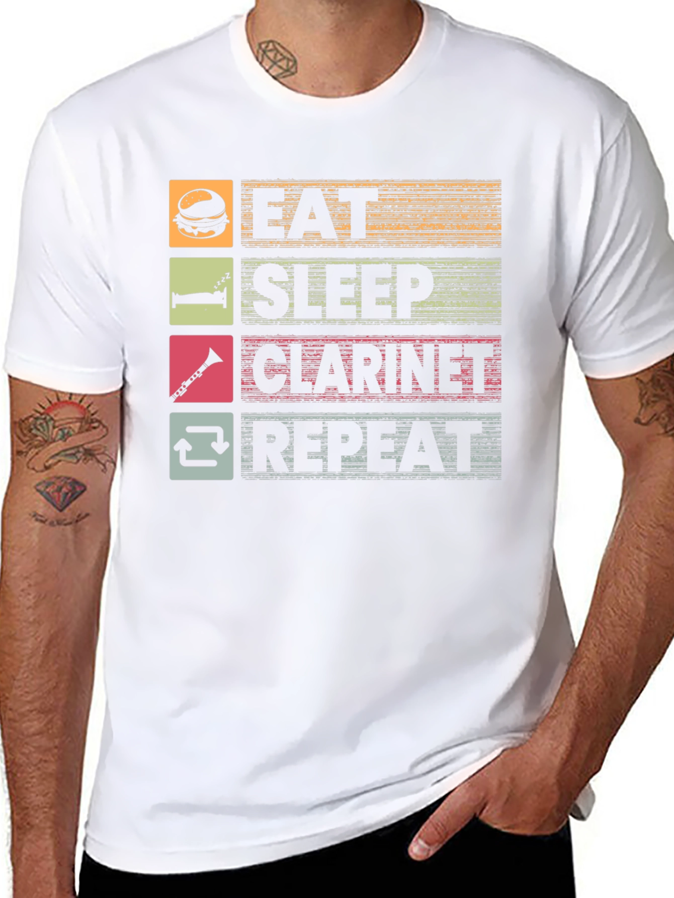 Eat Sleep Clarinet Repeat Graphic Tee