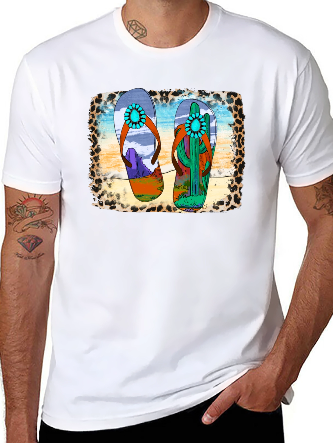 Desert Flip Flop Graphic Tee - Black