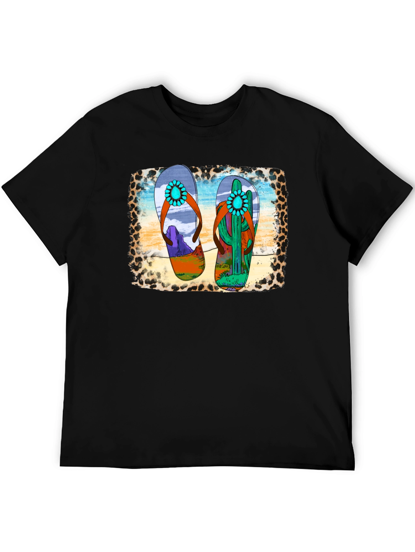 Desert Flip Flop Graphic Tee - Black