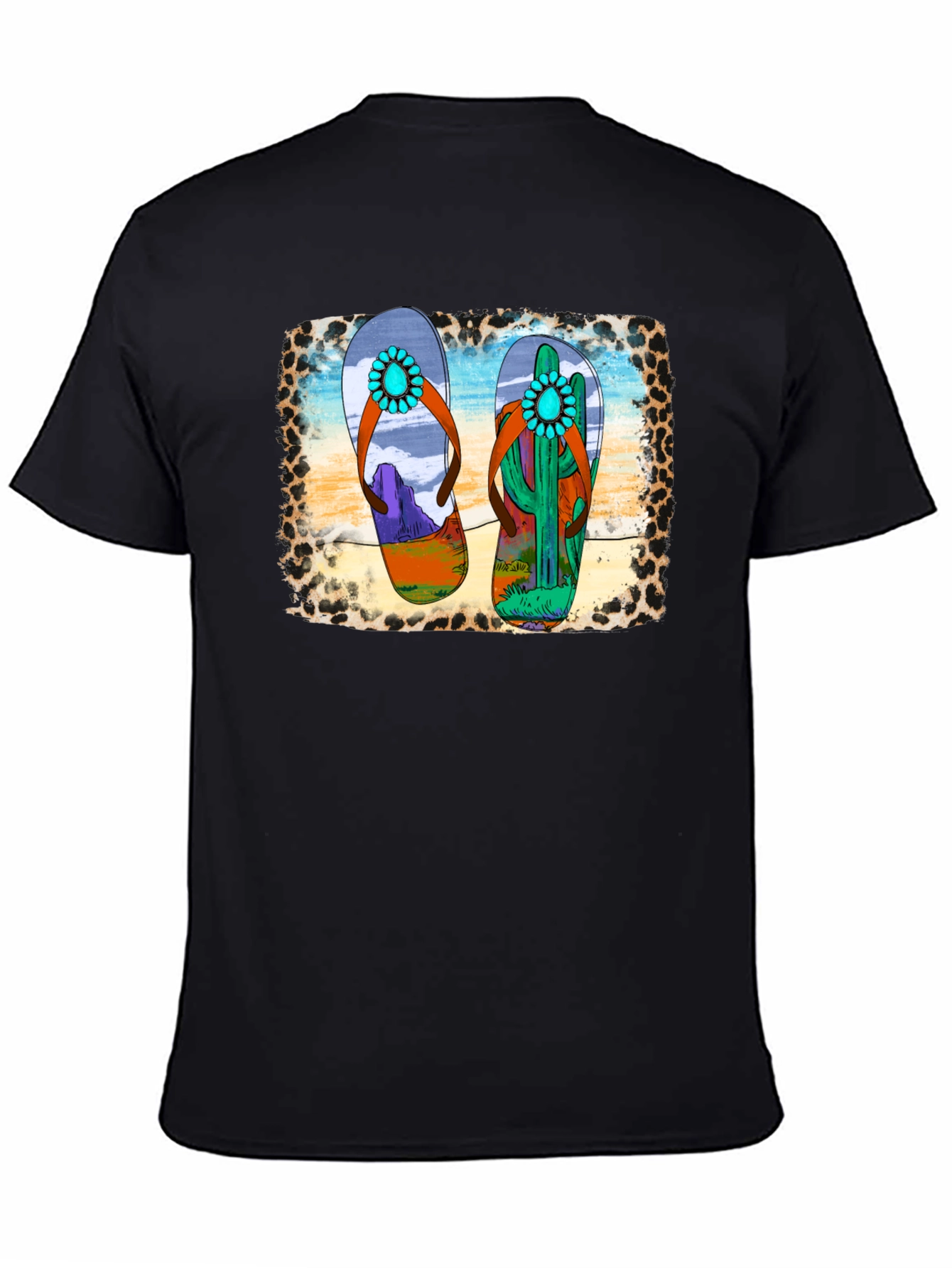 Desert Flip Flop Graphic Tee - Black