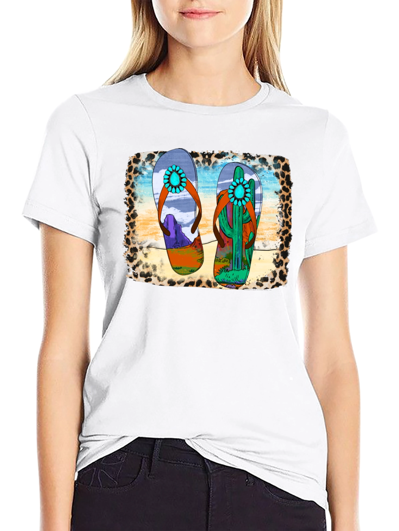 Desert Flip Flop Graphic Tee - Black