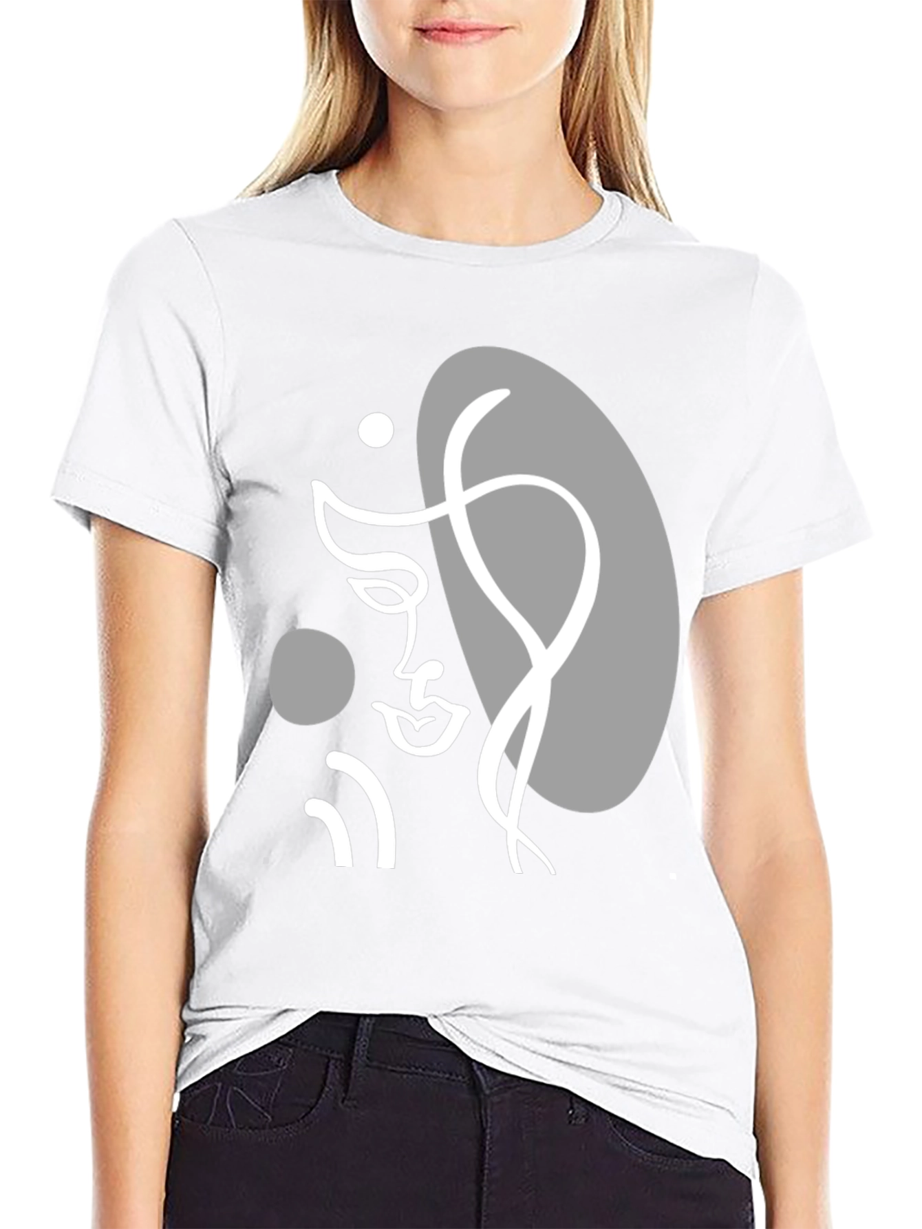 Abstract Face Graphic Tee - Modern Art T-Shirt
