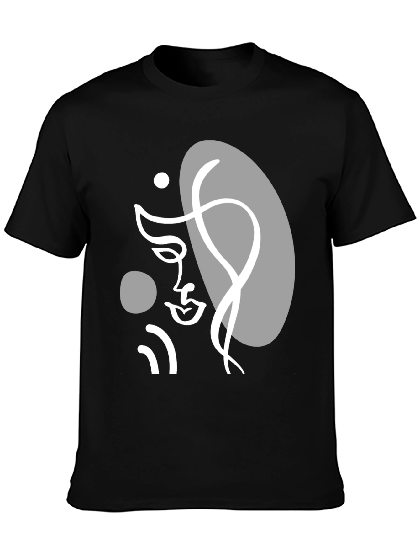 Abstract Face Graphic Tee - Modern Art T-Shirt