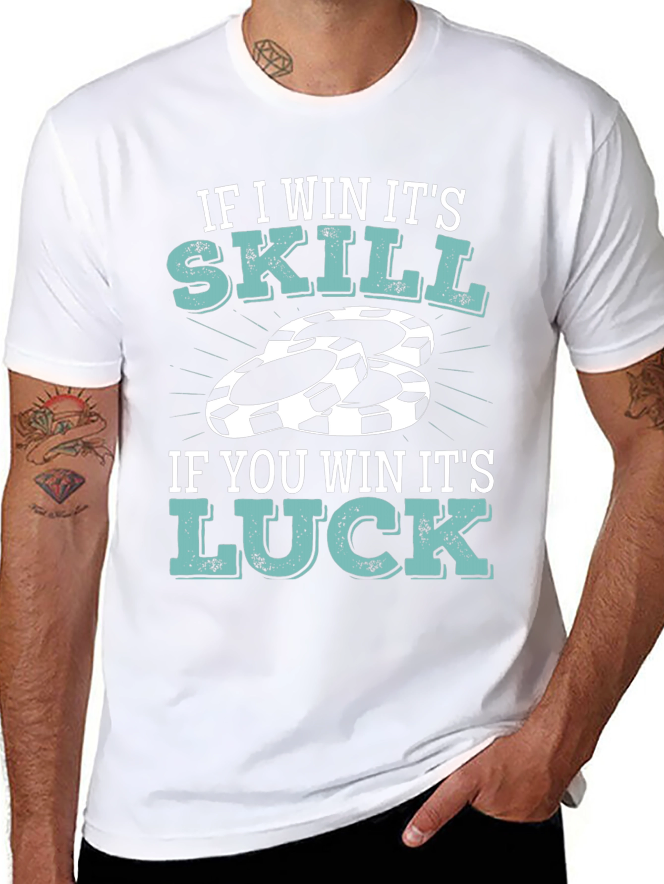 Poker Players T-Shirt: Skill vs Luck