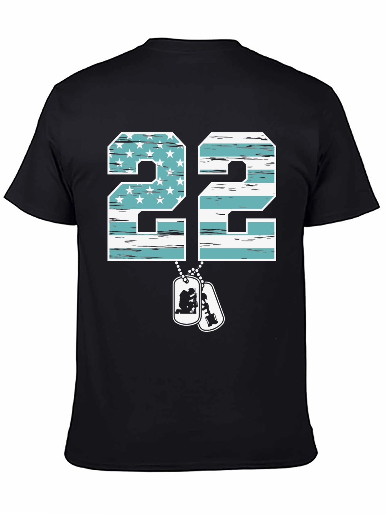 Patriotic 22 Veteran T-Shirt - American Flag Design