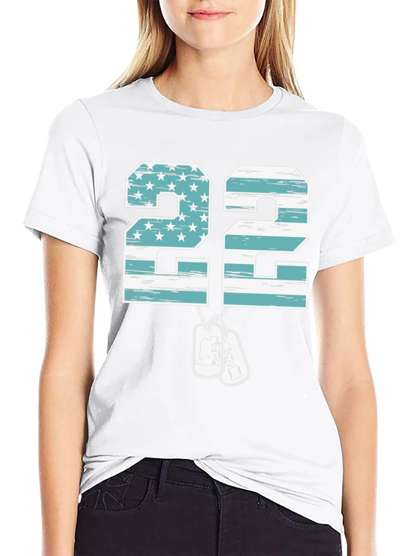 Patriotic 22 Veteran T-Shirt - American Flag Design
