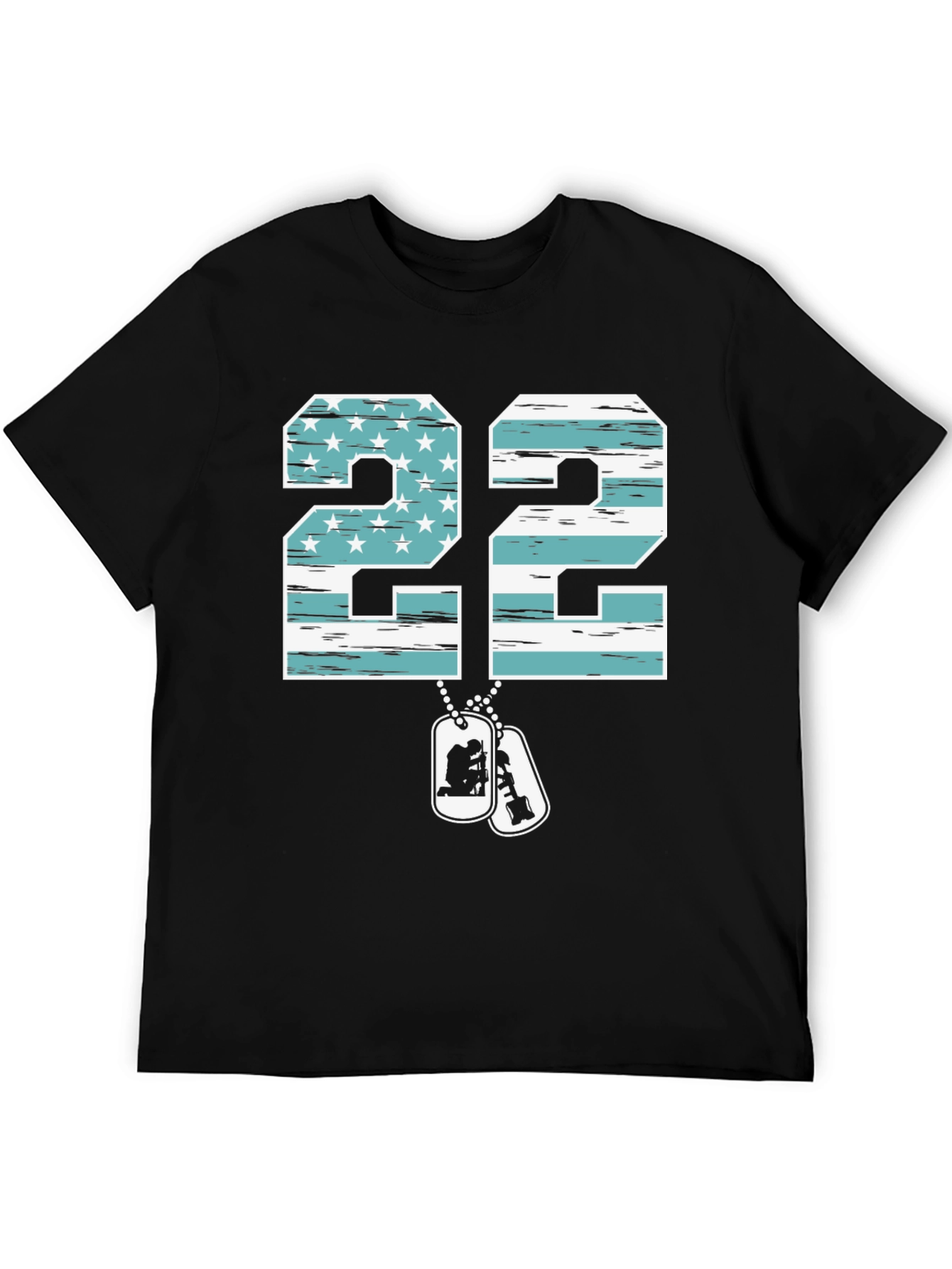 Patriotic 22 Veteran T-Shirt - American Flag Design