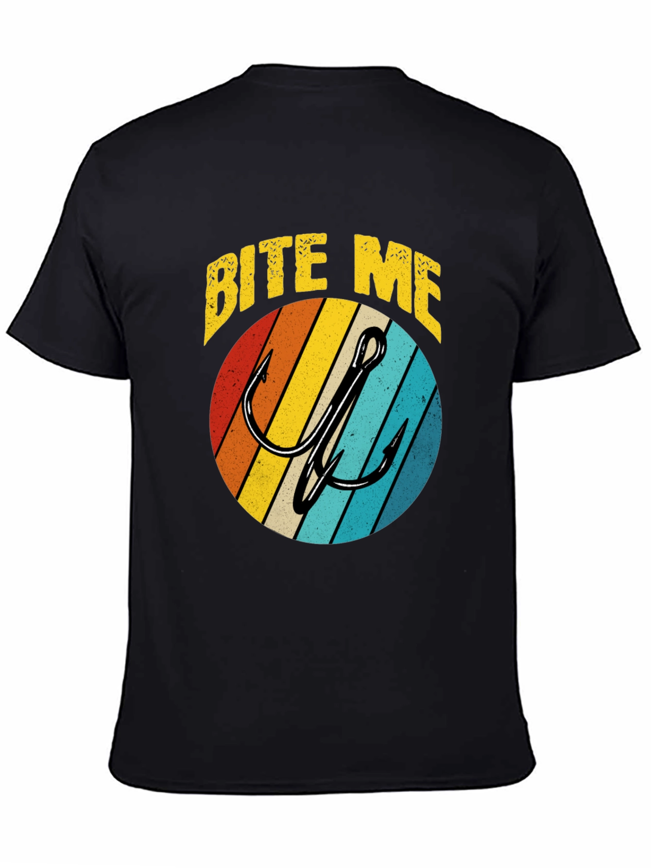 Bite Me Fishing Hook Graphic Tee - Retro Style